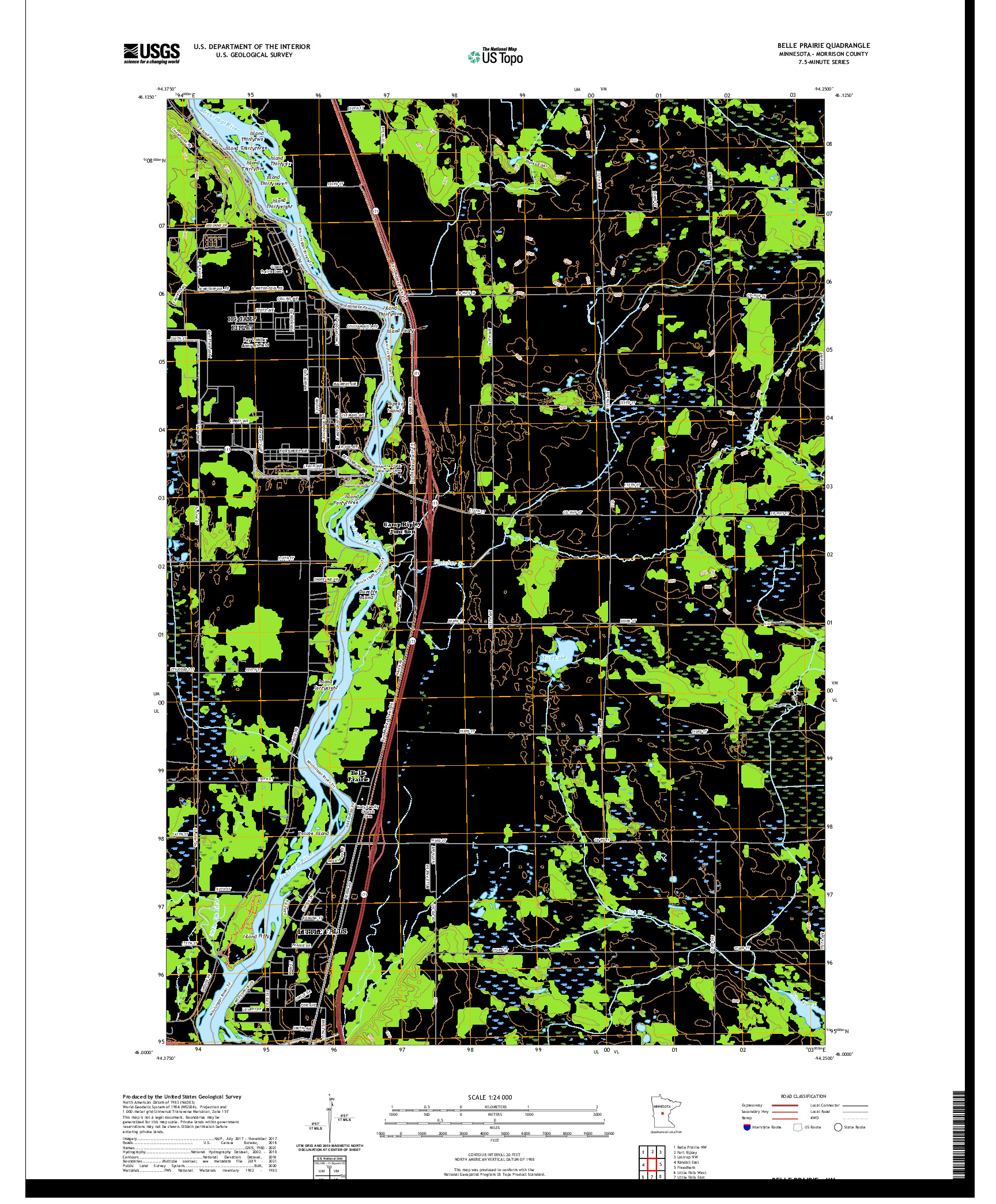 US TOPO 7.5-MINUTE MAP FOR BELLE PRAIRIE, MN