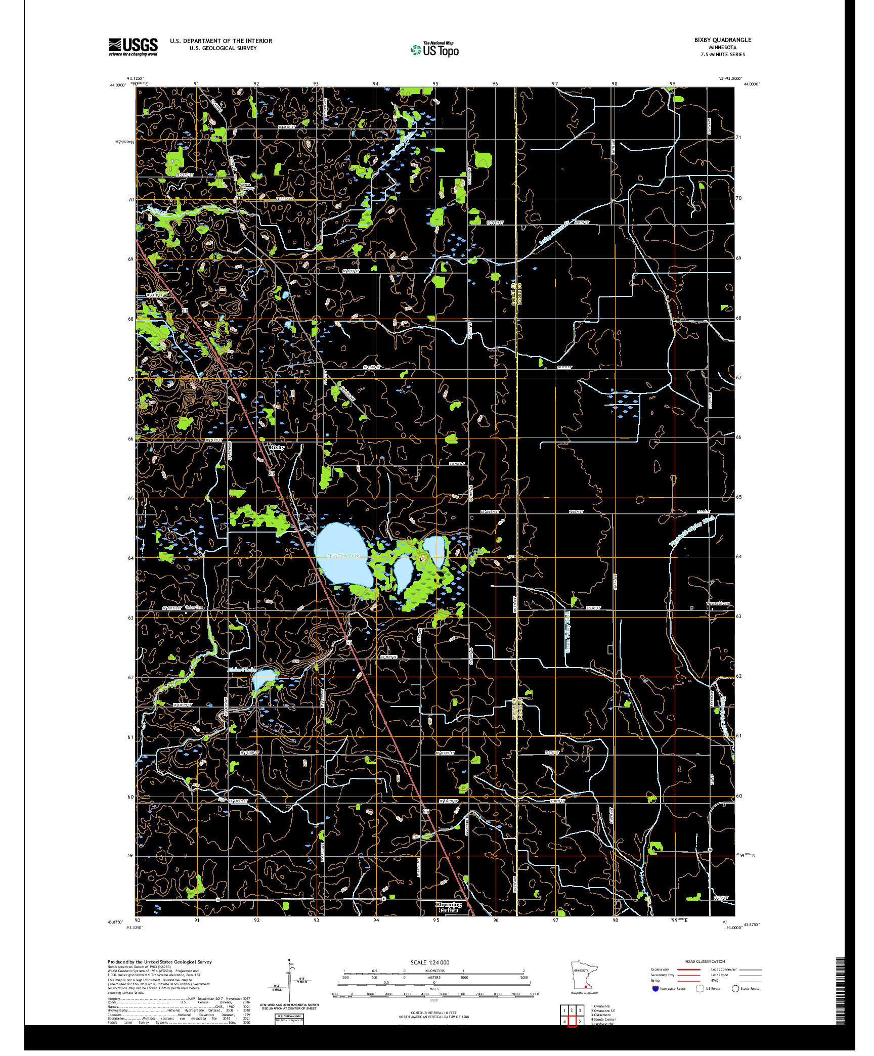 US TOPO 7.5-MINUTE MAP FOR BIXBY, MN