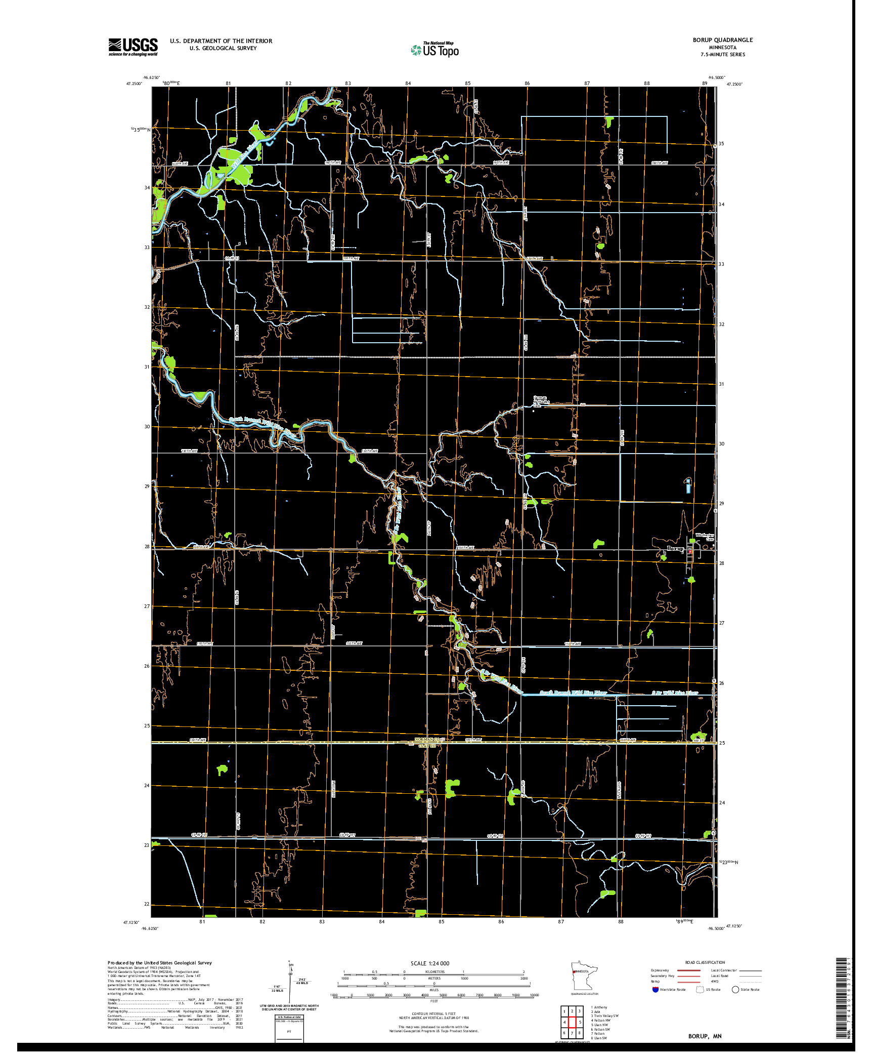 US TOPO 7.5-MINUTE MAP FOR BORUP, MN