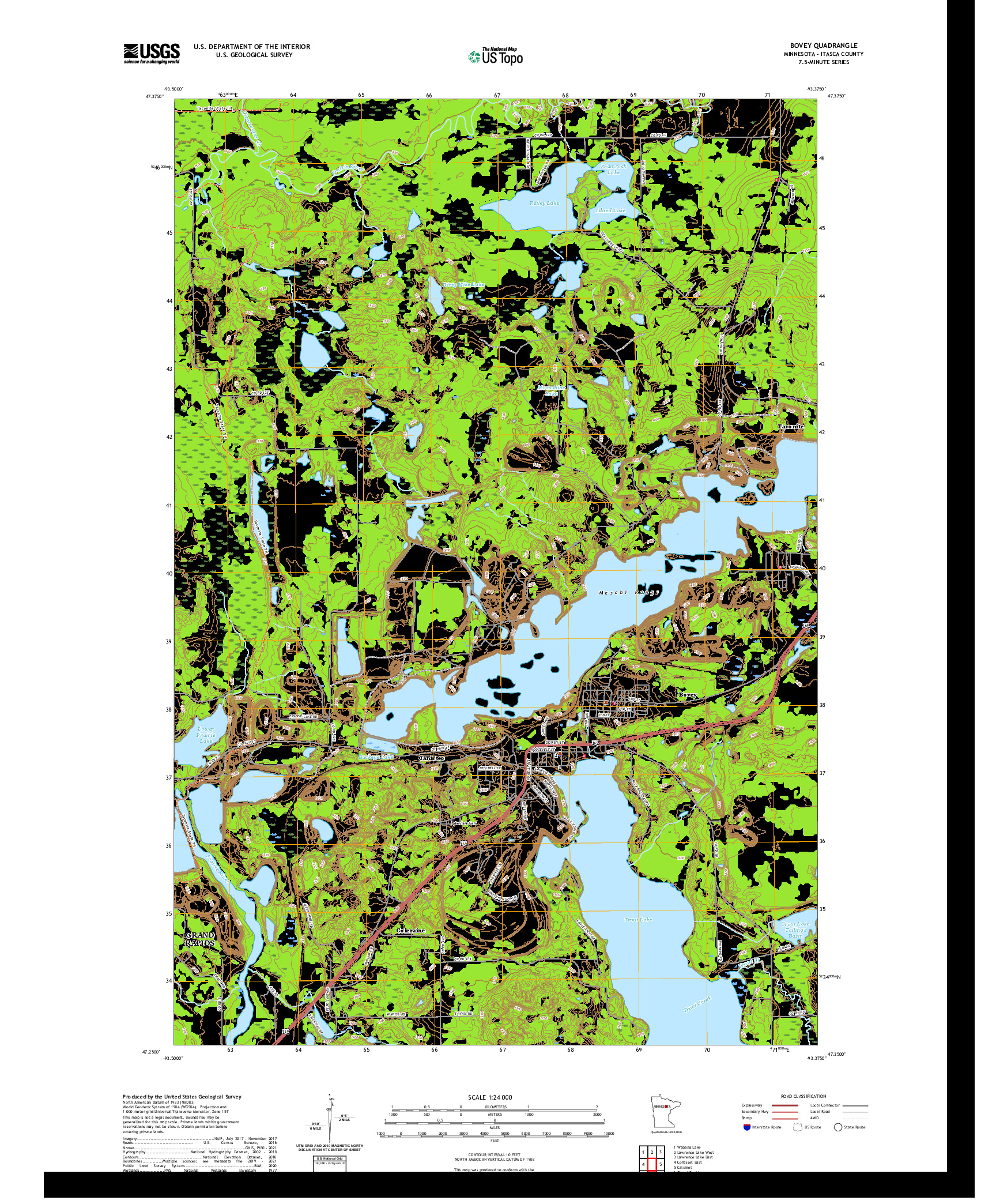 US TOPO 7.5-MINUTE MAP FOR BOVEY, MN