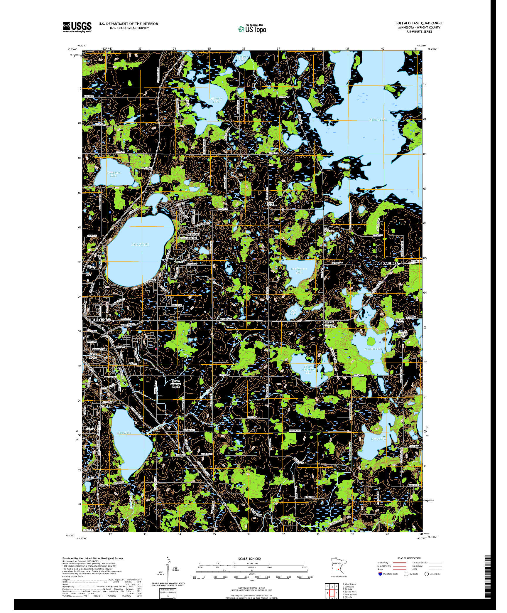 US TOPO 7.5-MINUTE MAP FOR BUFFALO EAST, MN