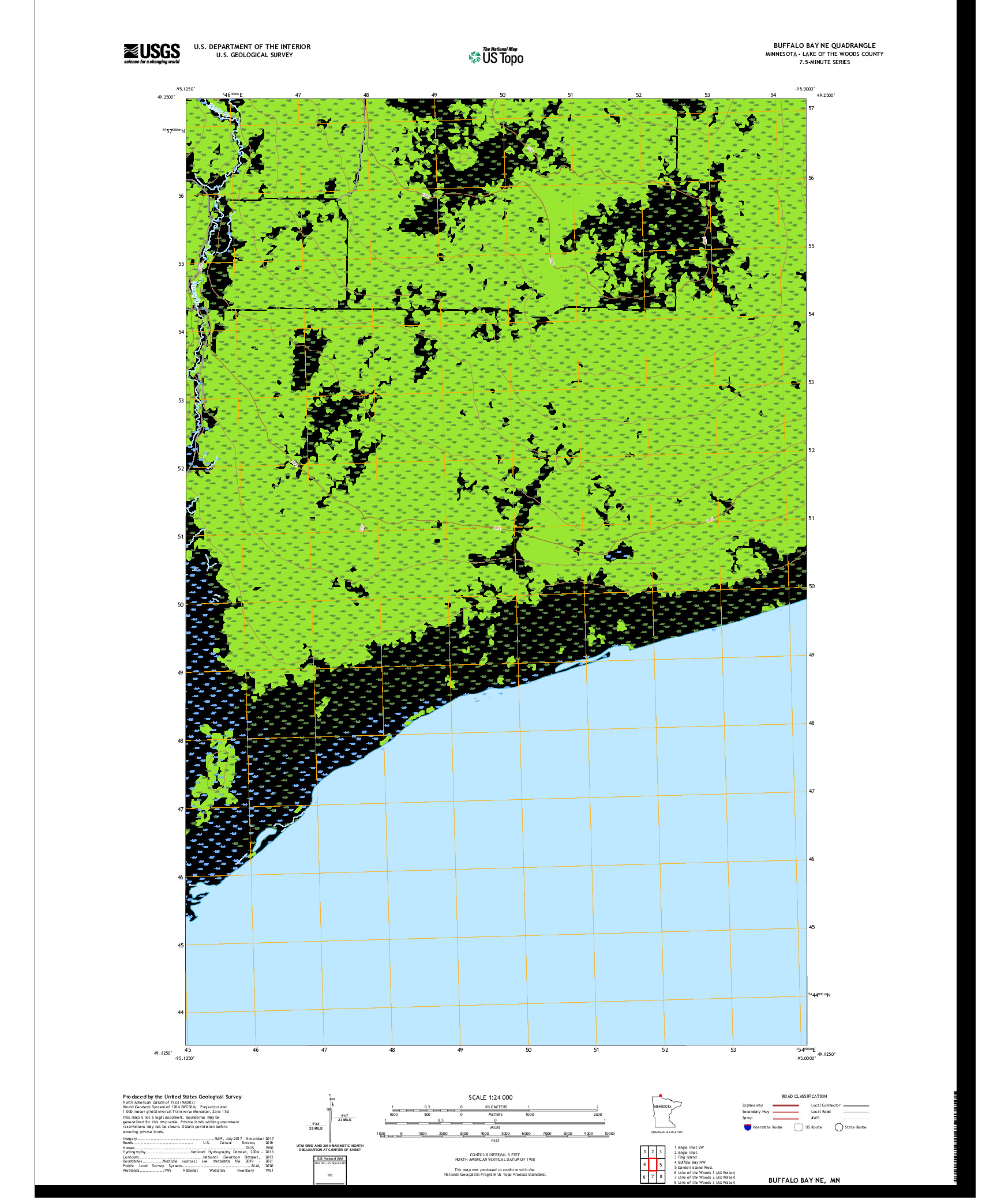 US TOPO 7.5-MINUTE MAP FOR BUFFALO BAY NE, MN