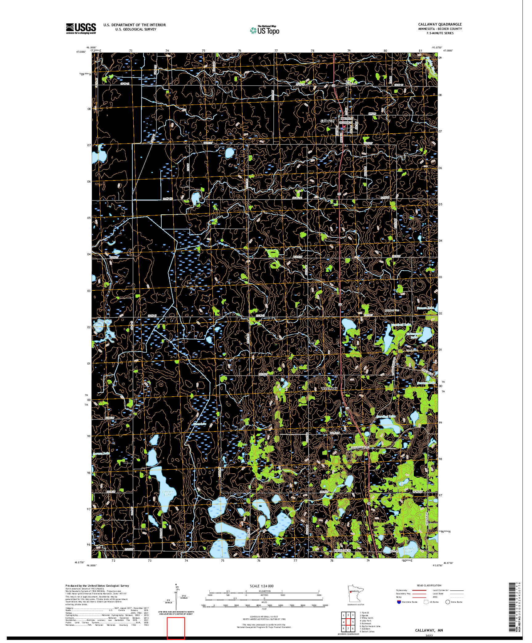 US TOPO 7.5-MINUTE MAP FOR CALLAWAY, MN