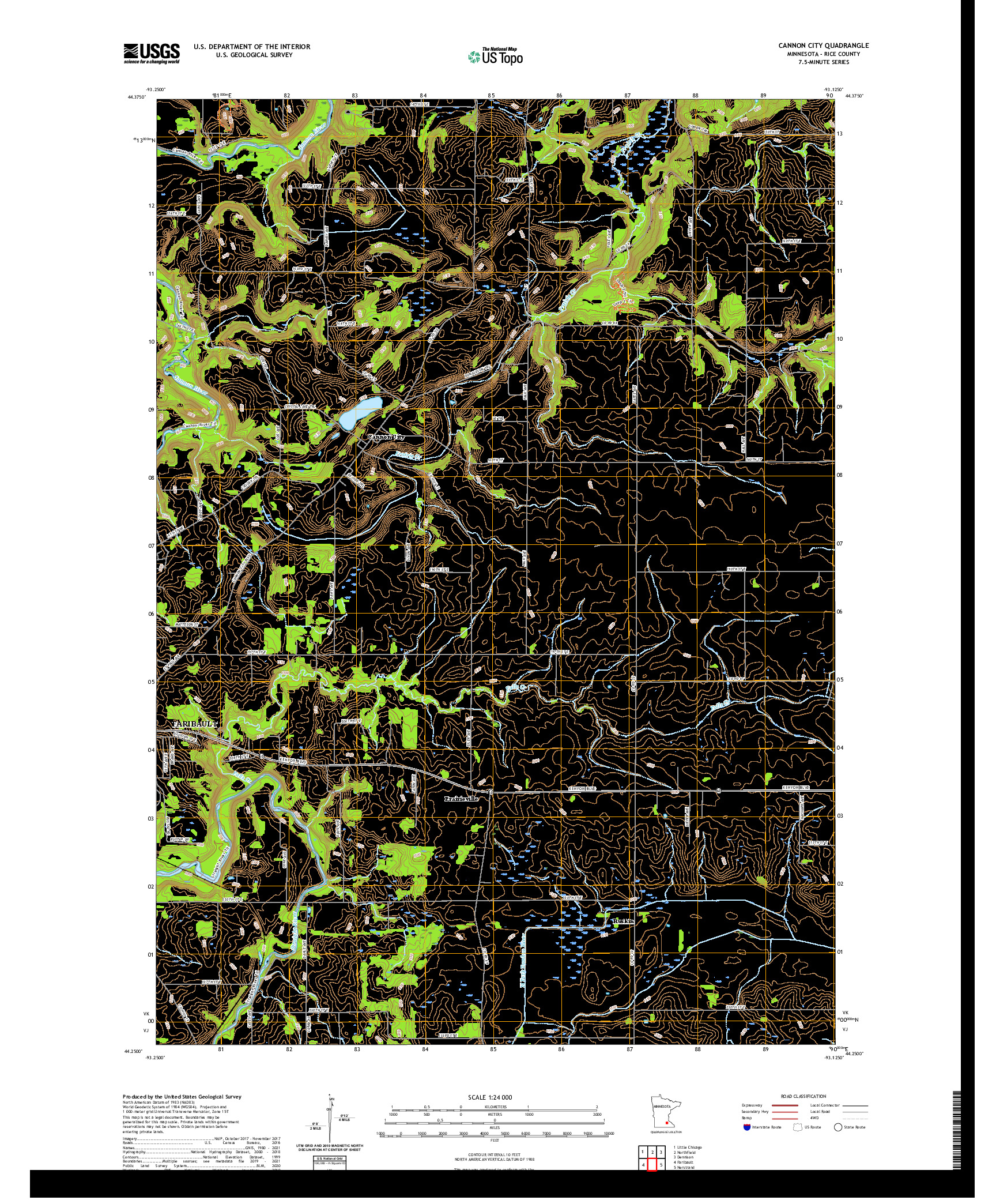 US TOPO 7.5-MINUTE MAP FOR CANNON CITY, MN