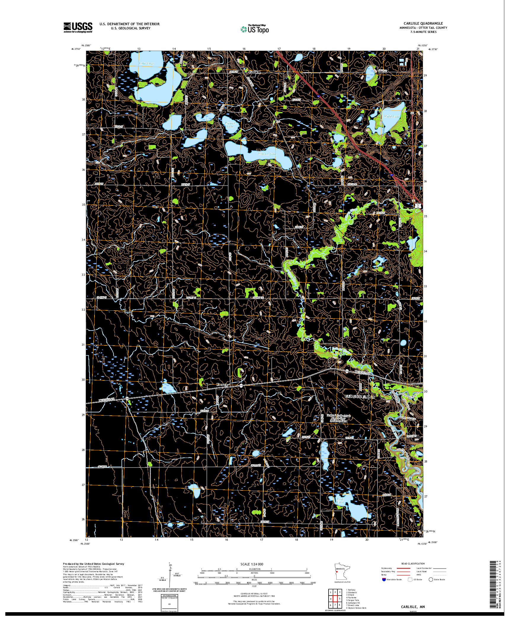 US TOPO 7.5-MINUTE MAP FOR CARLISLE, MN