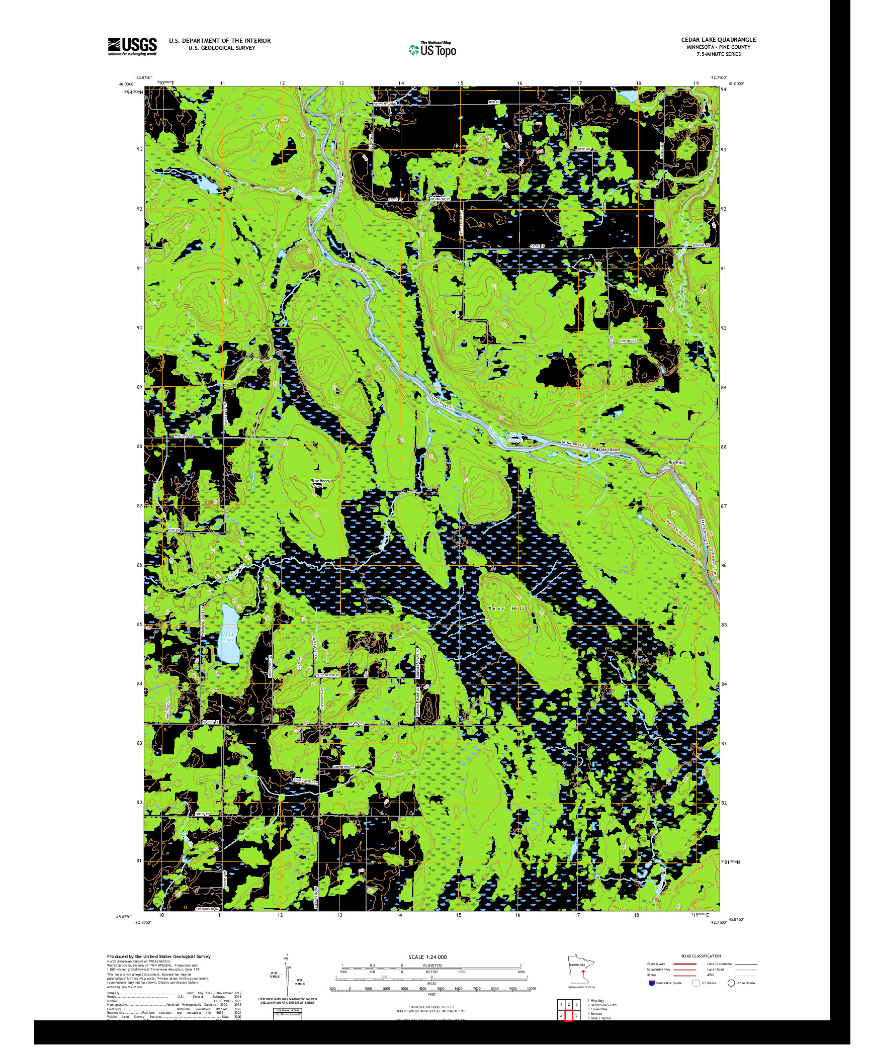 US TOPO 7.5-MINUTE MAP FOR CEDAR LAKE, MN