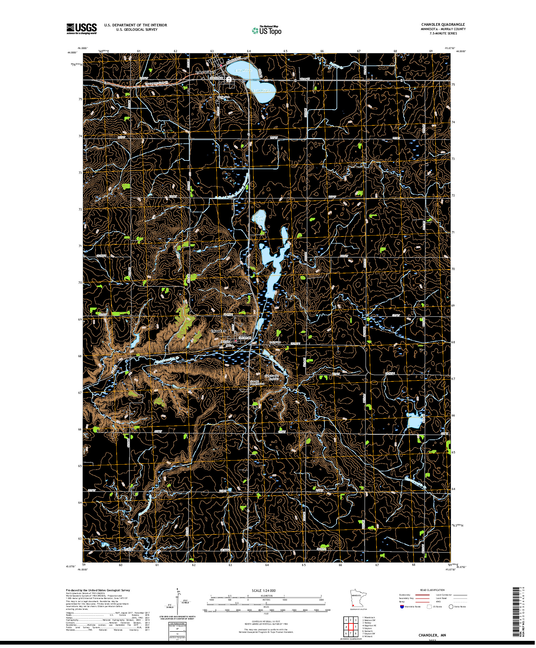 US TOPO 7.5-MINUTE MAP FOR CHANDLER, MN