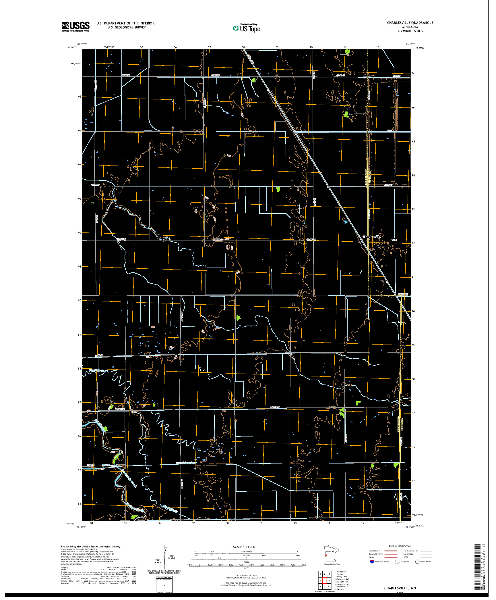 US TOPO 7.5-MINUTE MAP FOR CHARLESVILLE, MN