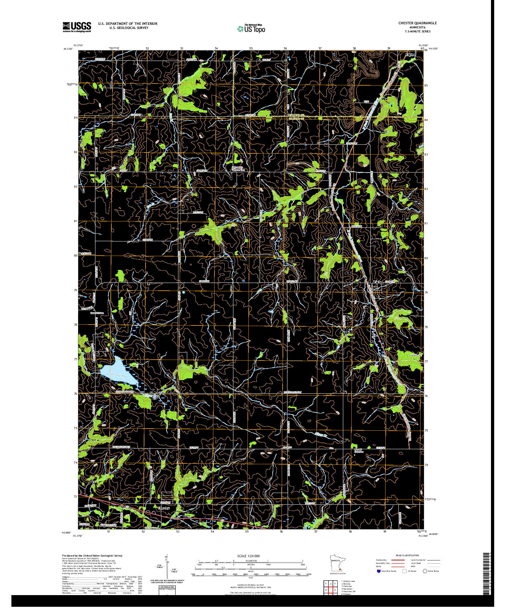 US TOPO 7.5-MINUTE MAP FOR CHESTER, MN