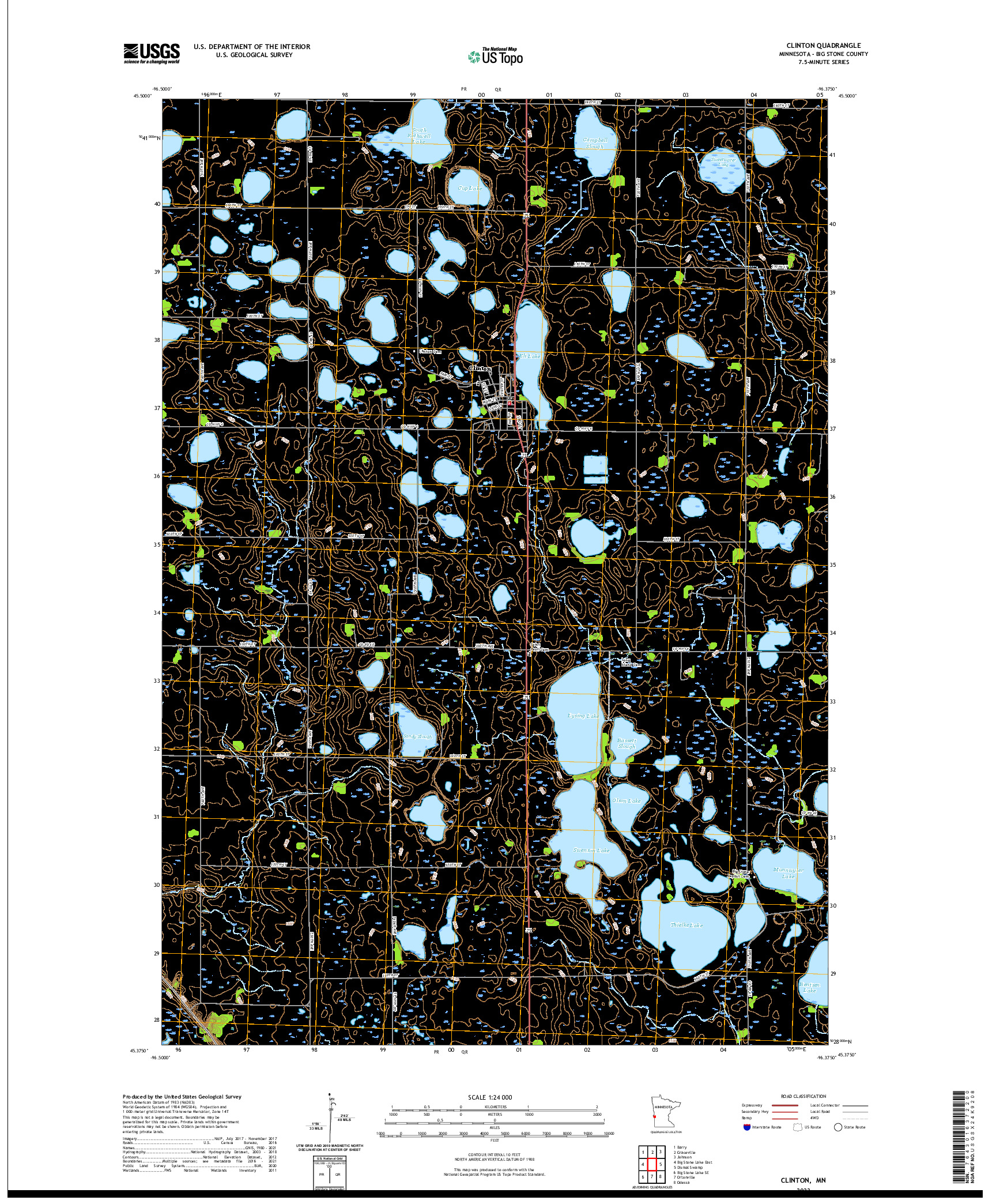 US TOPO 7.5-MINUTE MAP FOR CLINTON, MN