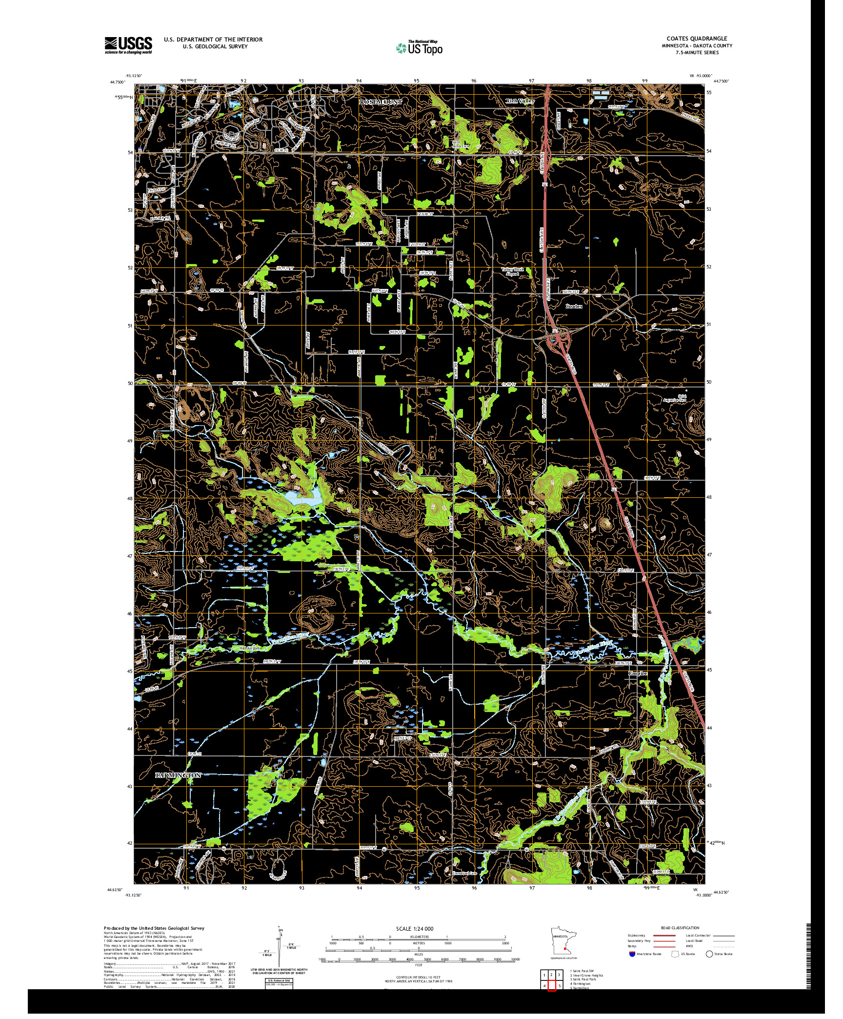 US TOPO 7.5-MINUTE MAP FOR COATES, MN