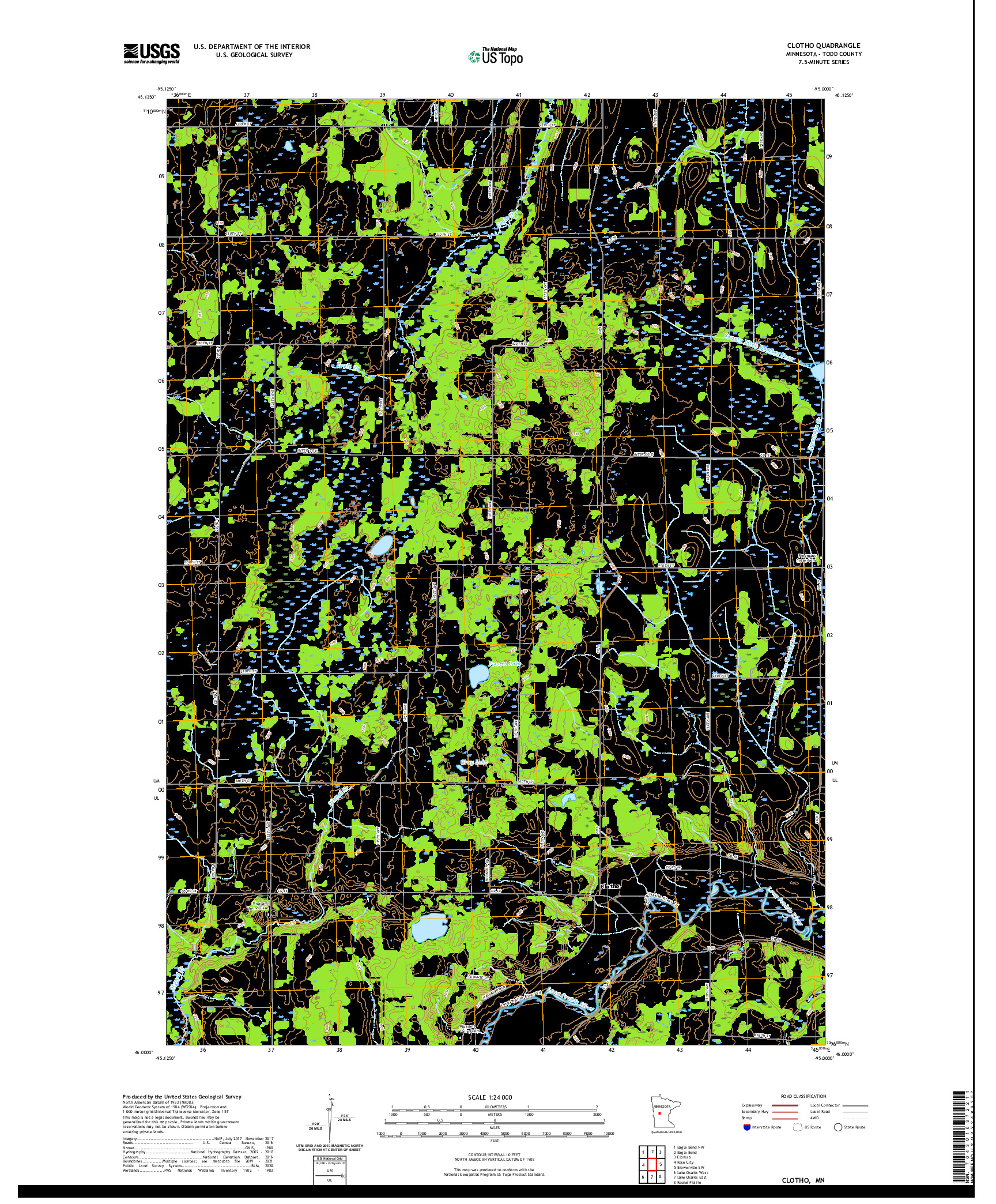 US TOPO 7.5-MINUTE MAP FOR CLOTHO, MN