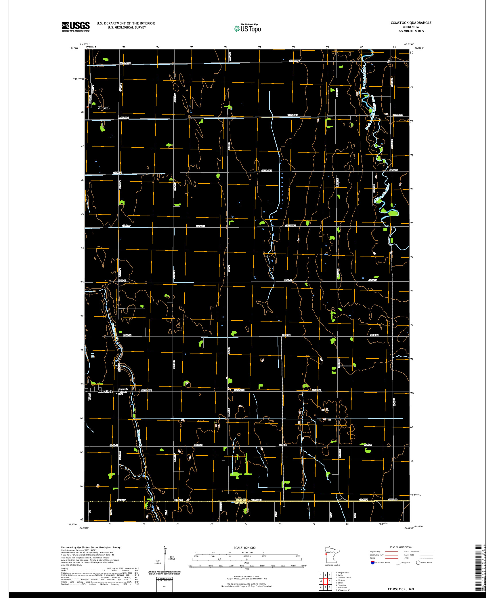 US TOPO 7.5-MINUTE MAP FOR COMSTOCK, MN