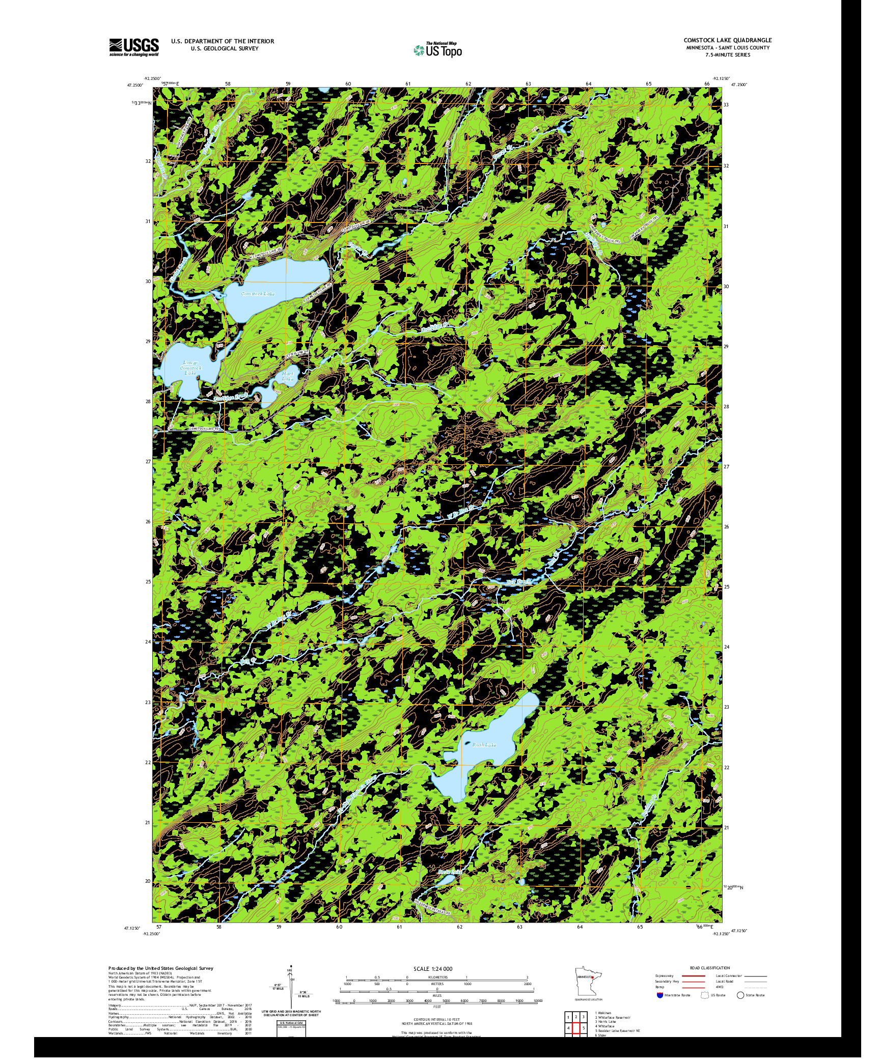 US TOPO 7.5-MINUTE MAP FOR COMSTOCK LAKE, MN