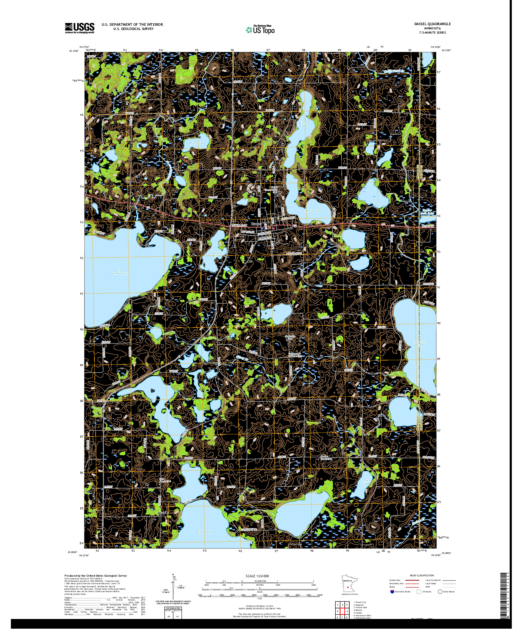 US TOPO 7.5-MINUTE MAP FOR DASSEL, MN