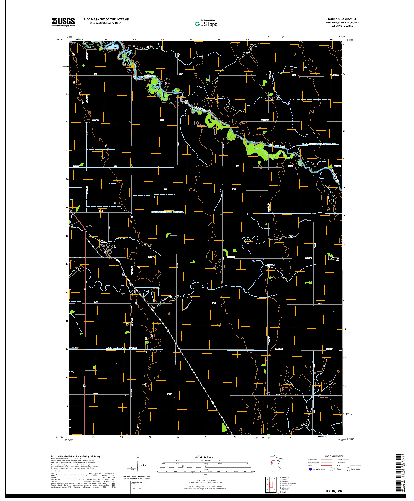 US TOPO 7.5-MINUTE MAP FOR DORAN, MN