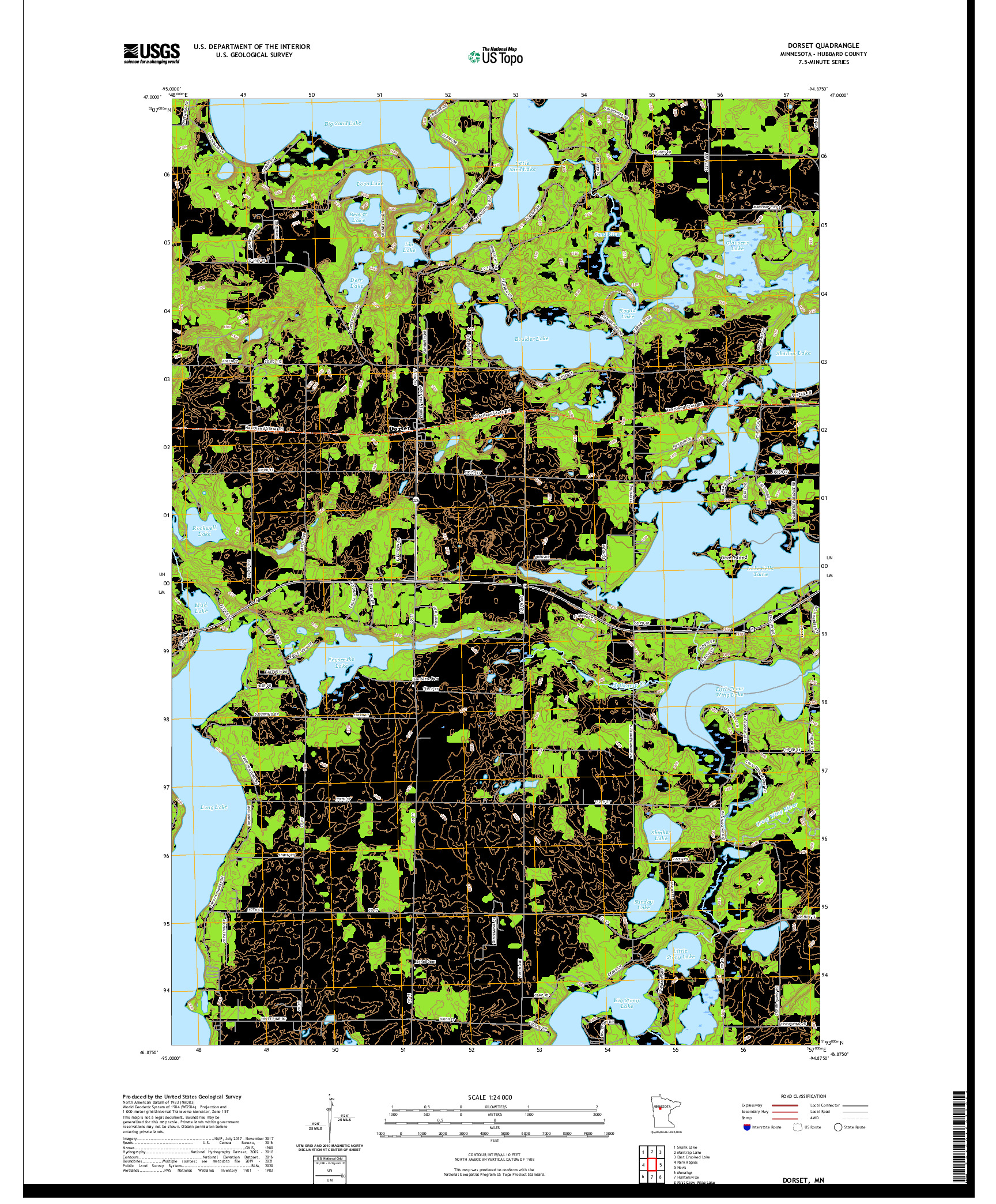 US TOPO 7.5-MINUTE MAP FOR DORSET, MN