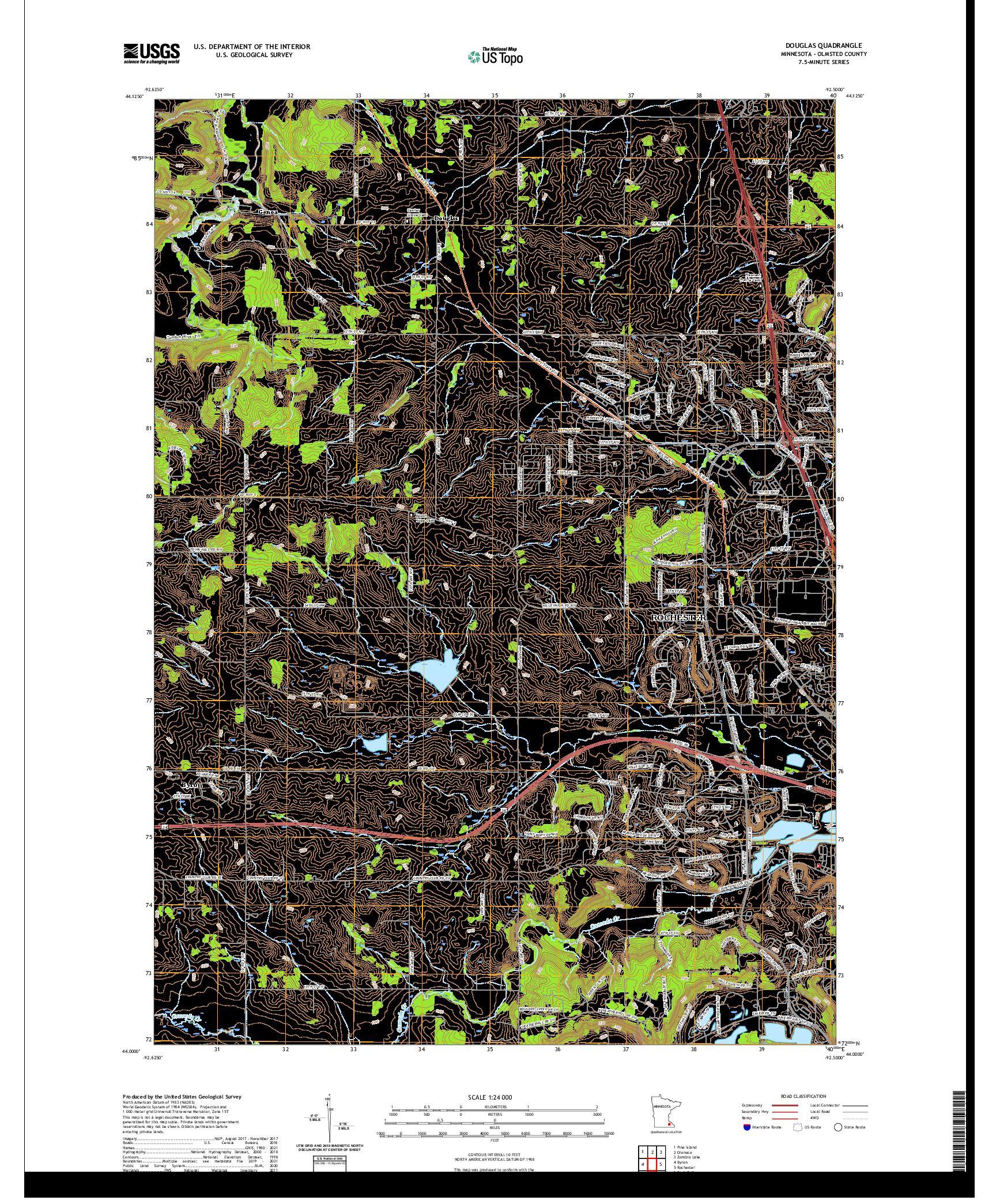 US TOPO 7.5-MINUTE MAP FOR DOUGLAS, MN