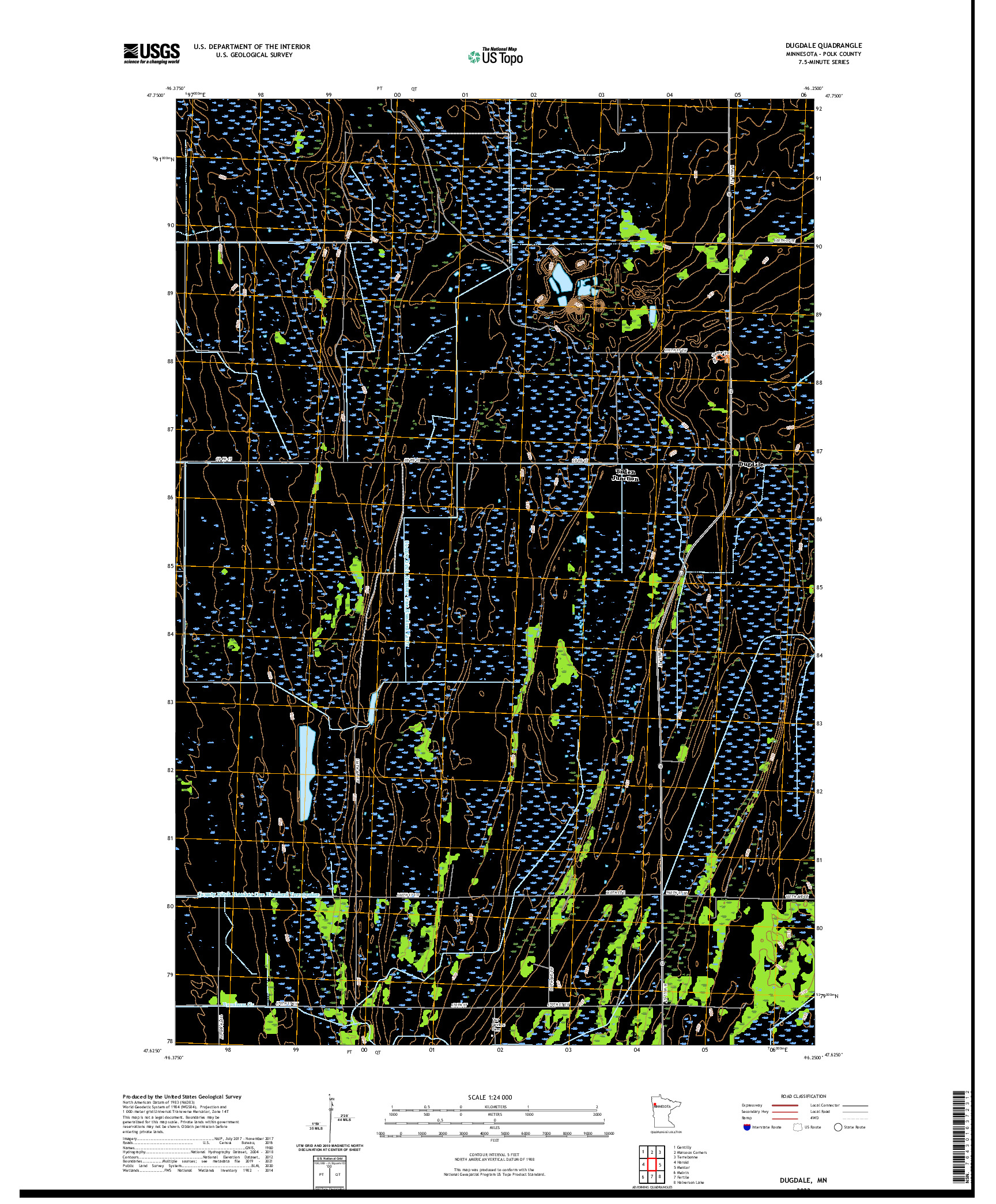 US TOPO 7.5-MINUTE MAP FOR DUGDALE, MN