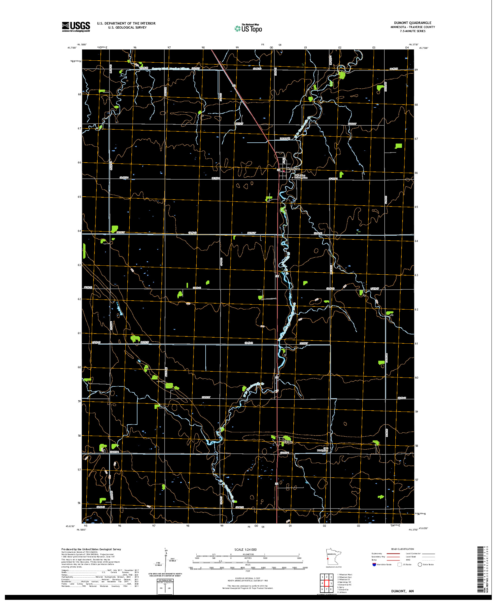 US TOPO 7.5-MINUTE MAP FOR DUMONT, MN