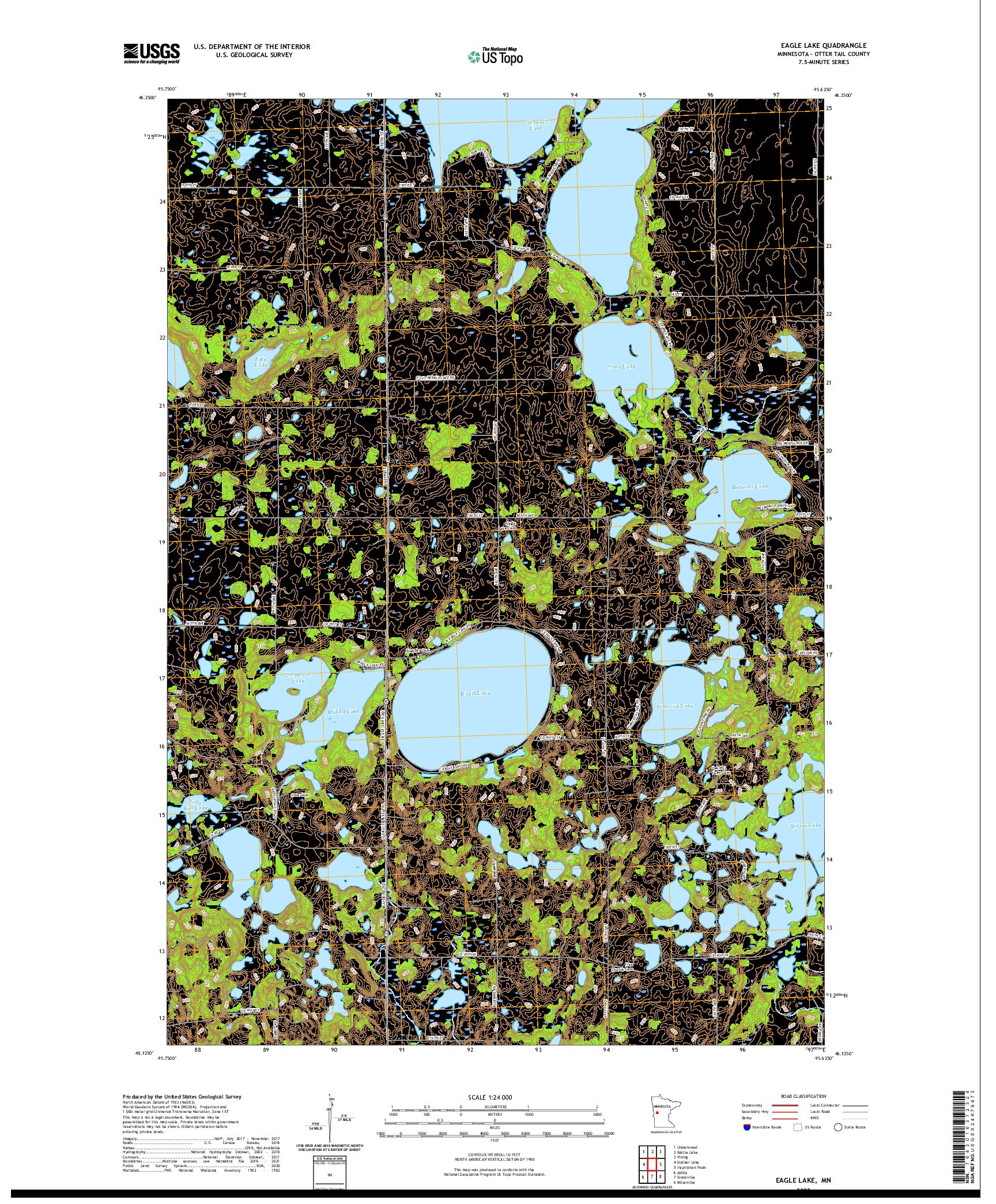 US TOPO 7.5-MINUTE MAP FOR EAGLE LAKE, MN