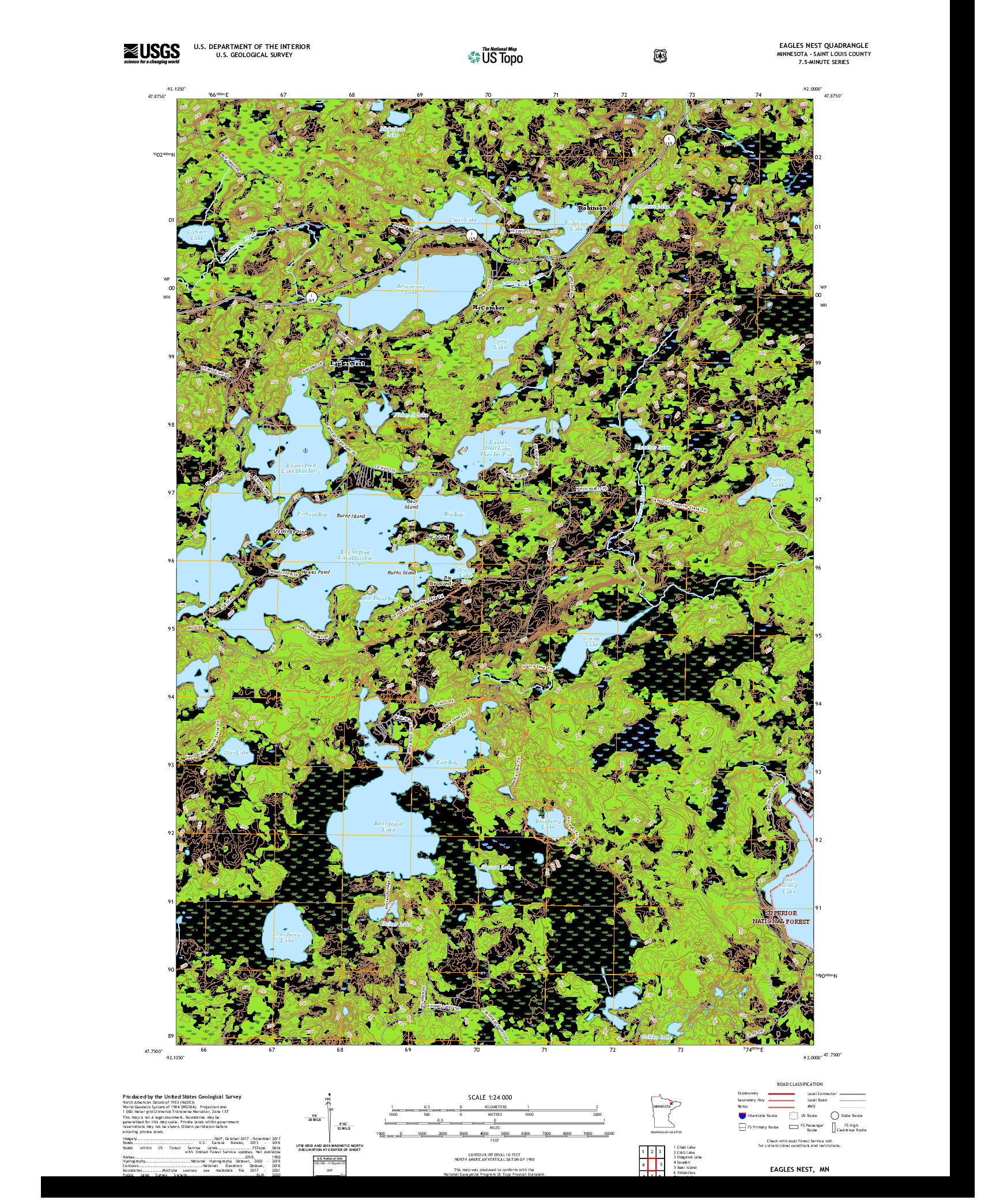 US TOPO 7.5-MINUTE MAP FOR EAGLES NEST, MN