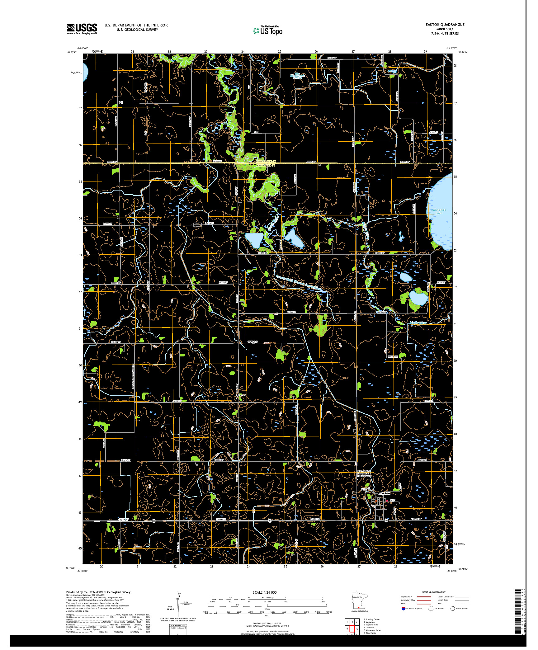 US TOPO 7.5-MINUTE MAP FOR EASTON, MN