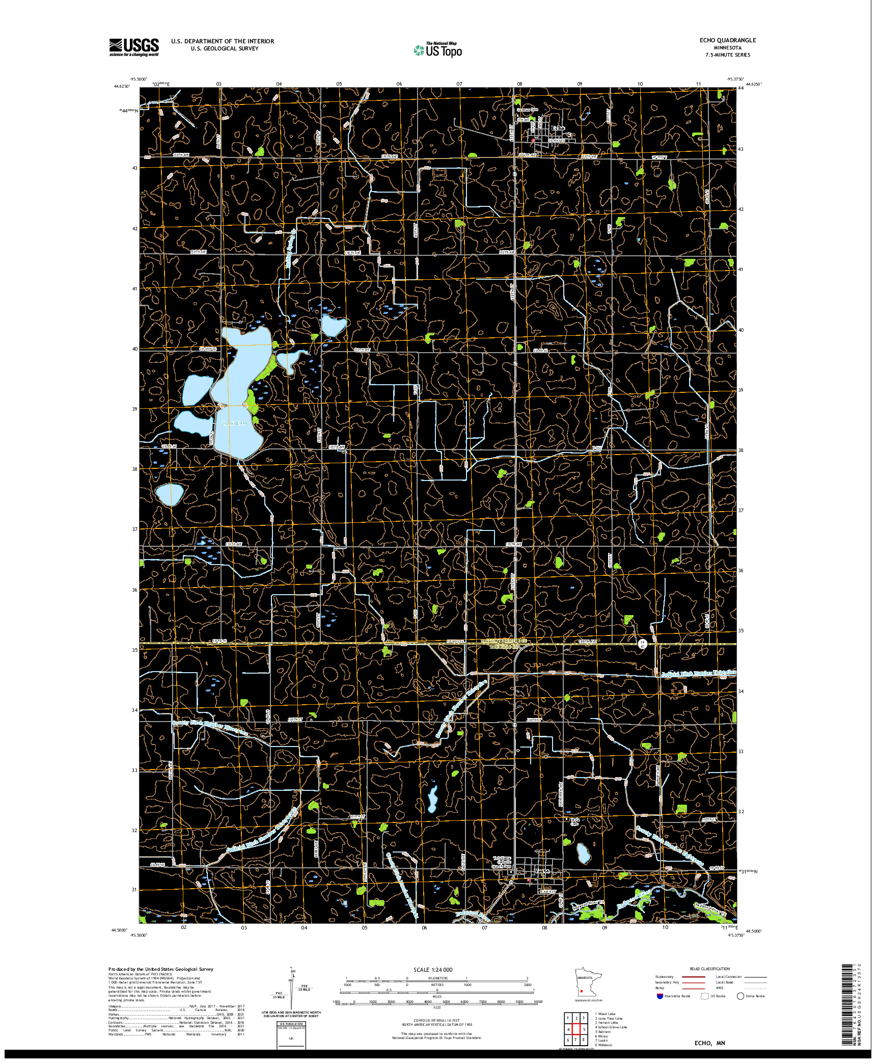 US TOPO 7.5-MINUTE MAP FOR ECHO, MN