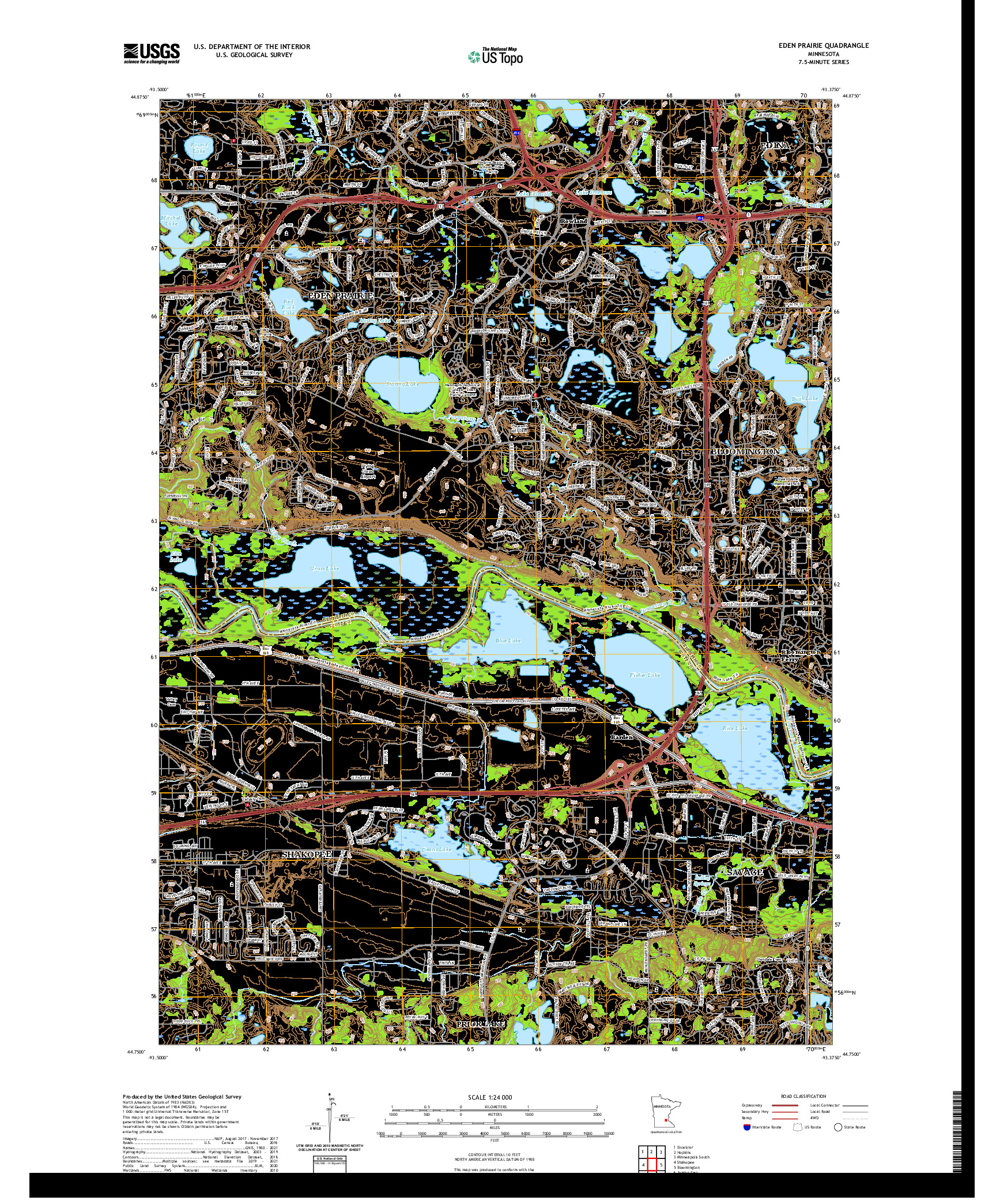 US TOPO 7.5-MINUTE MAP FOR EDEN PRAIRIE, MN