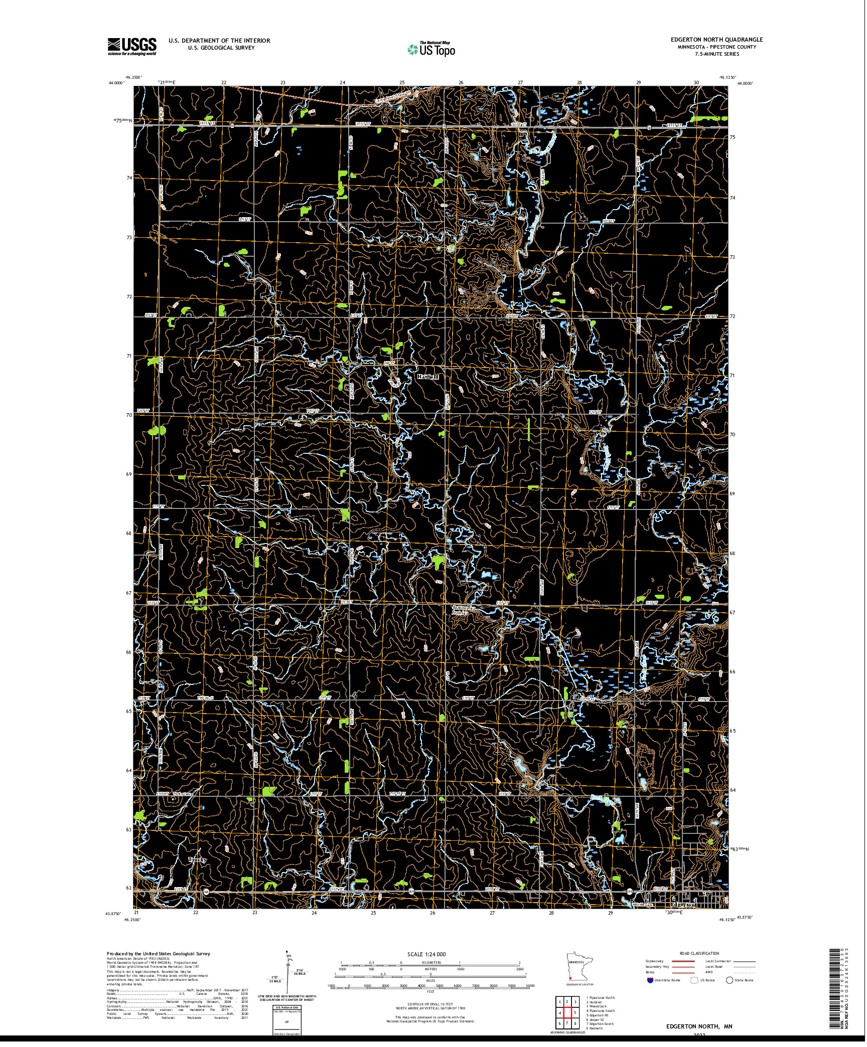 US TOPO 7.5-MINUTE MAP FOR EDGERTON NORTH, MN