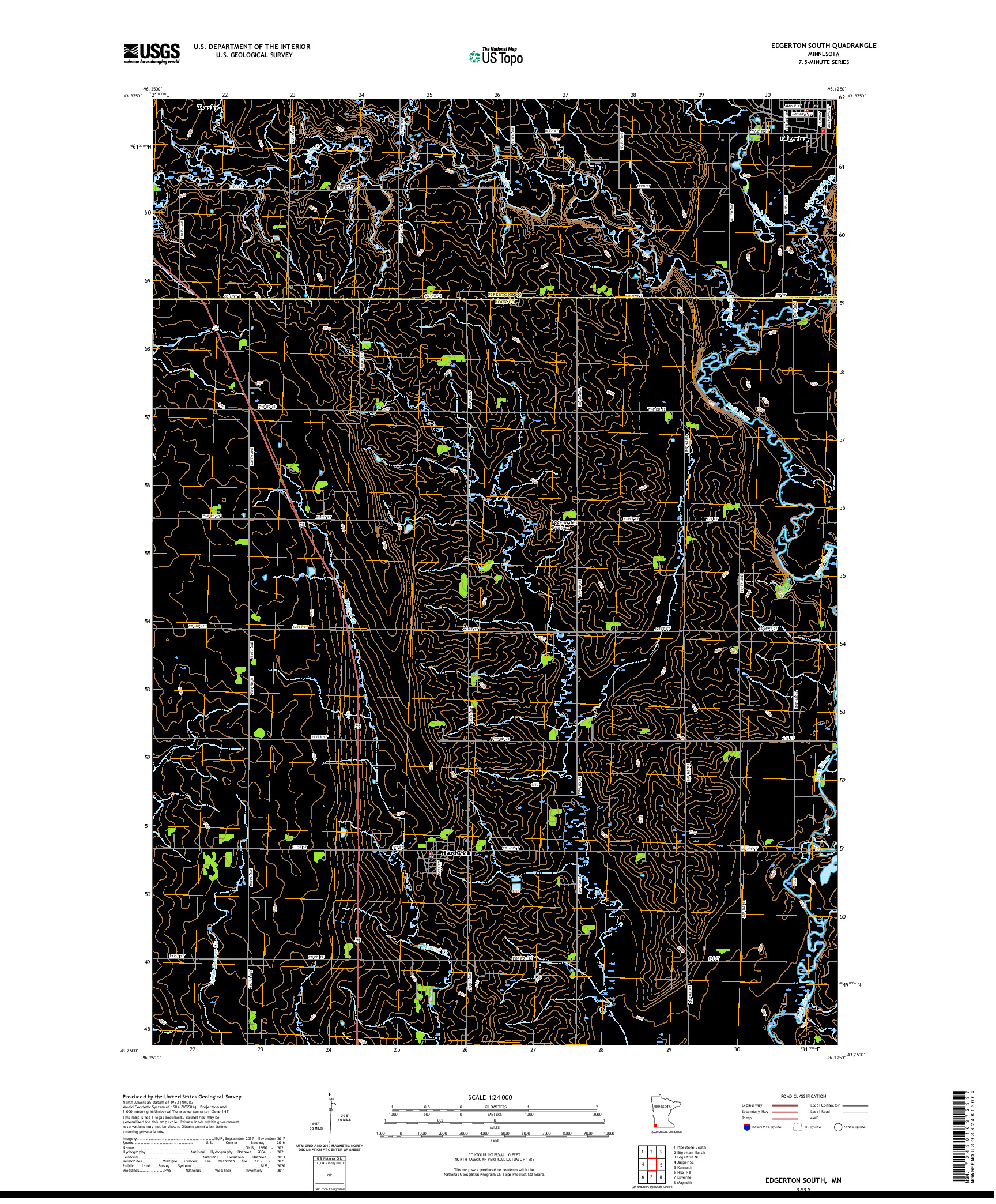 US TOPO 7.5-MINUTE MAP FOR EDGERTON SOUTH, MN
