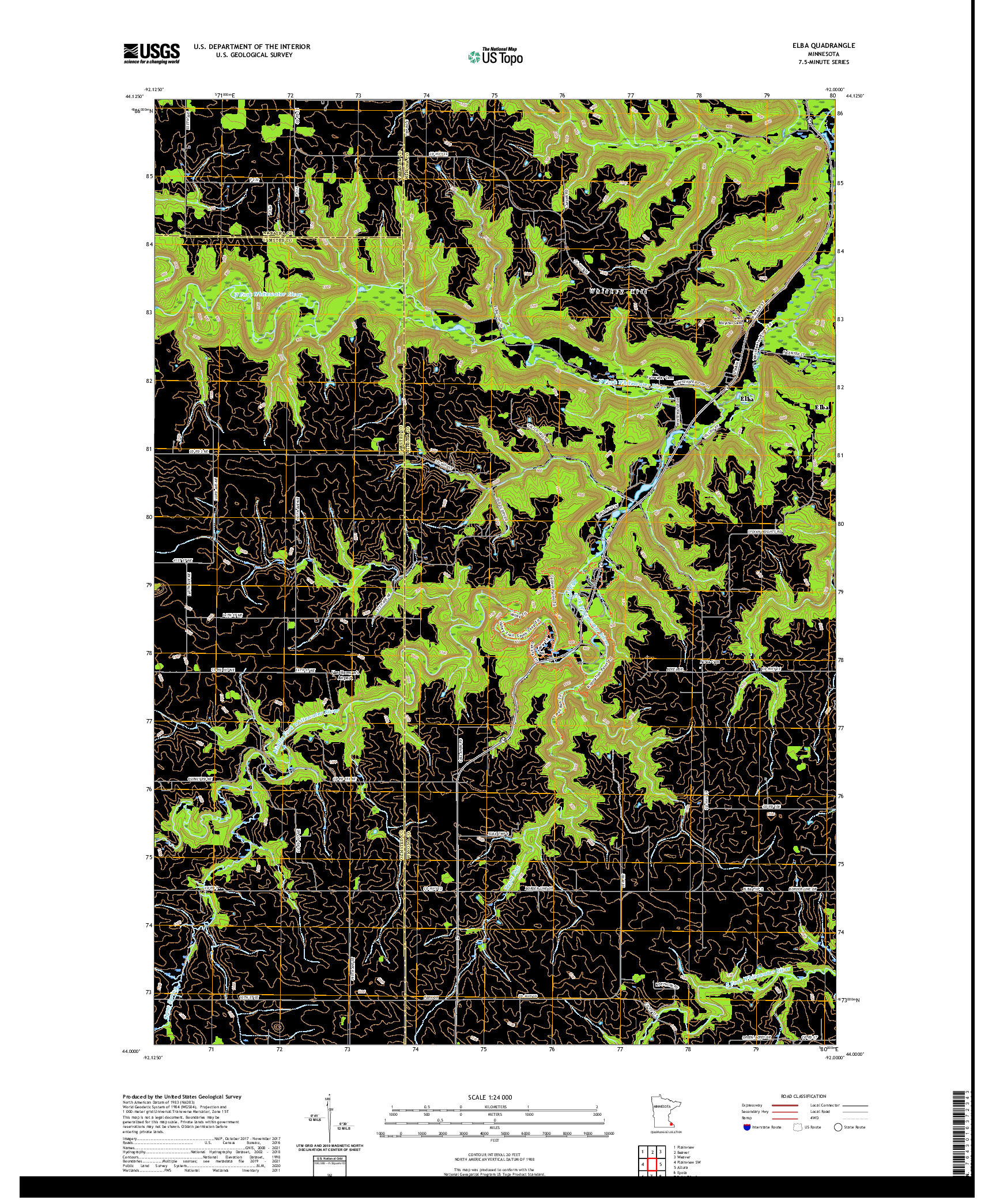 US TOPO 7.5-MINUTE MAP FOR ELBA, MN