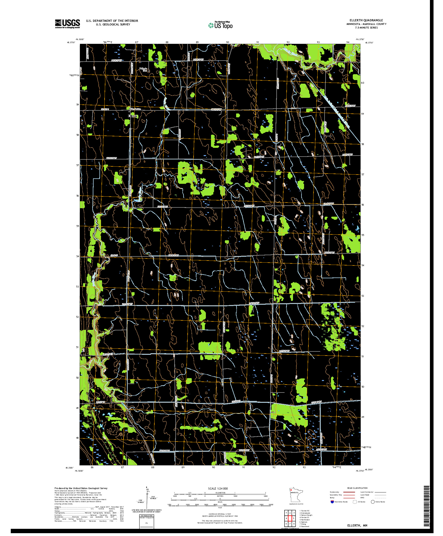 US TOPO 7.5-MINUTE MAP FOR ELLERTH, MN