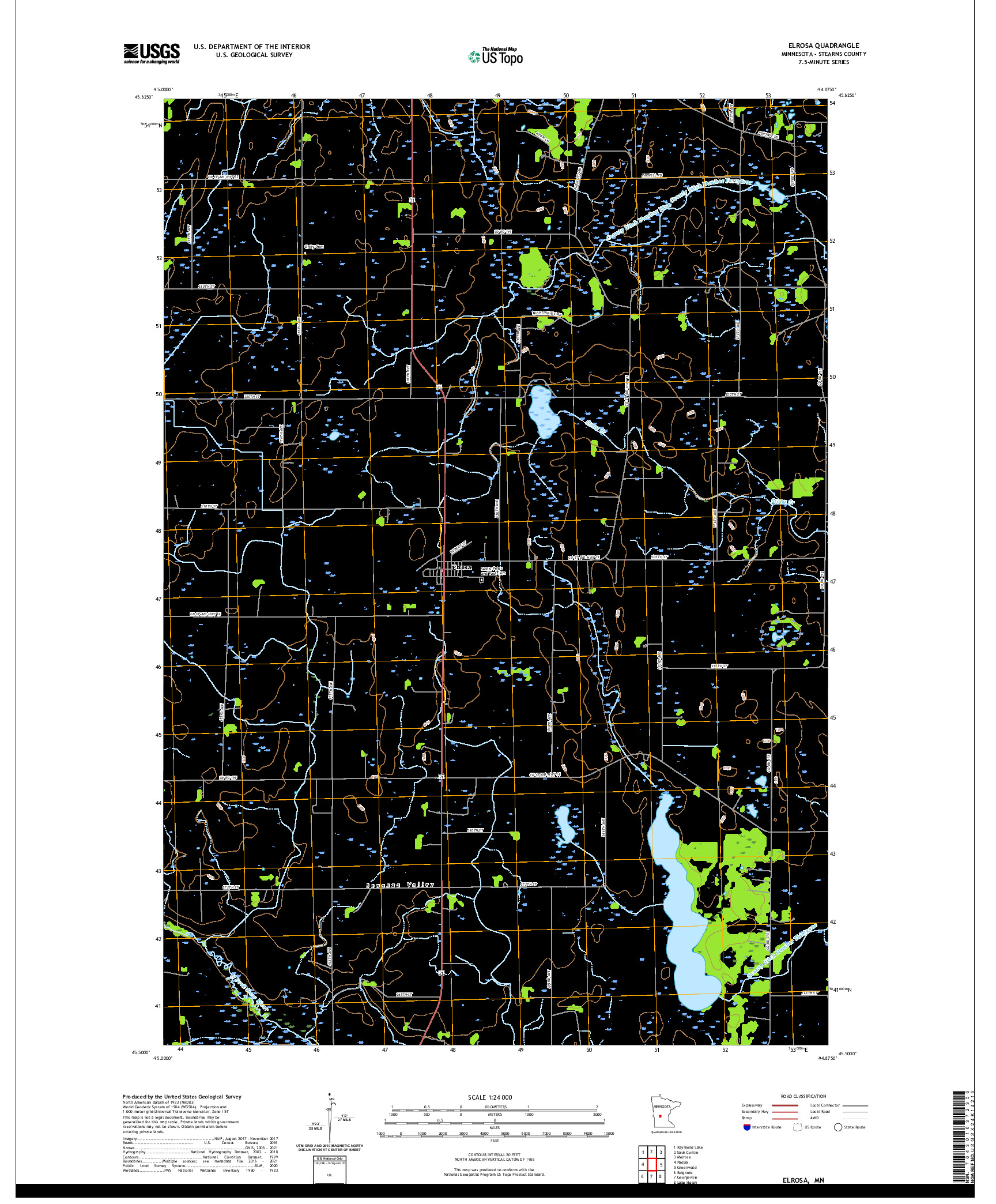 US TOPO 7.5-MINUTE MAP FOR ELROSA, MN