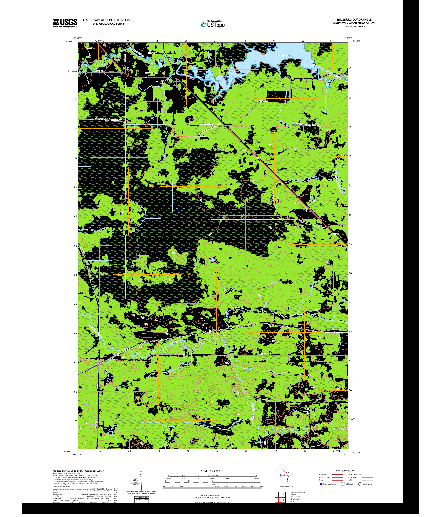 US TOPO 7.5-MINUTE MAP FOR ERICSBURG, MN