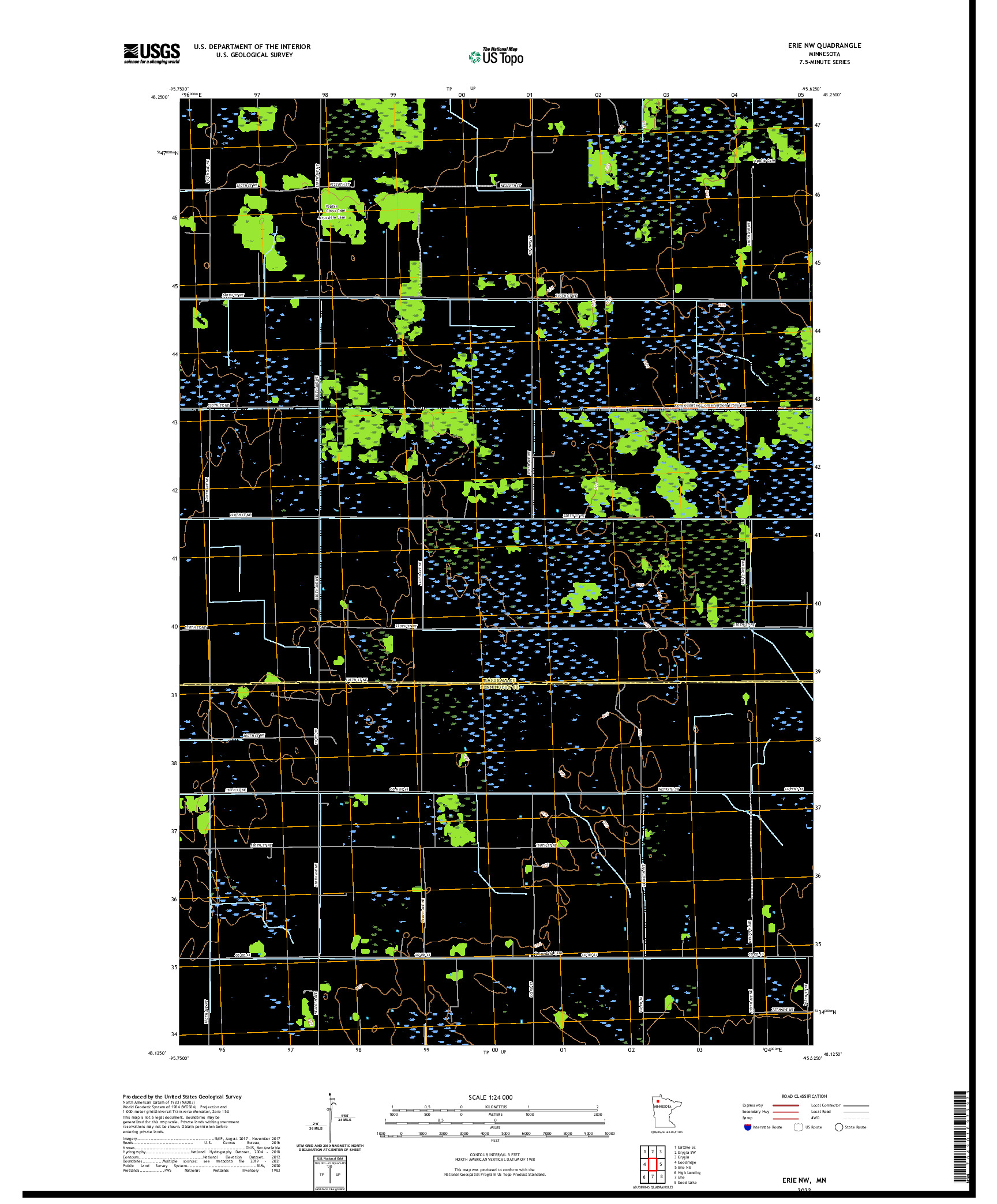 US TOPO 7.5-MINUTE MAP FOR ERIE NW, MN