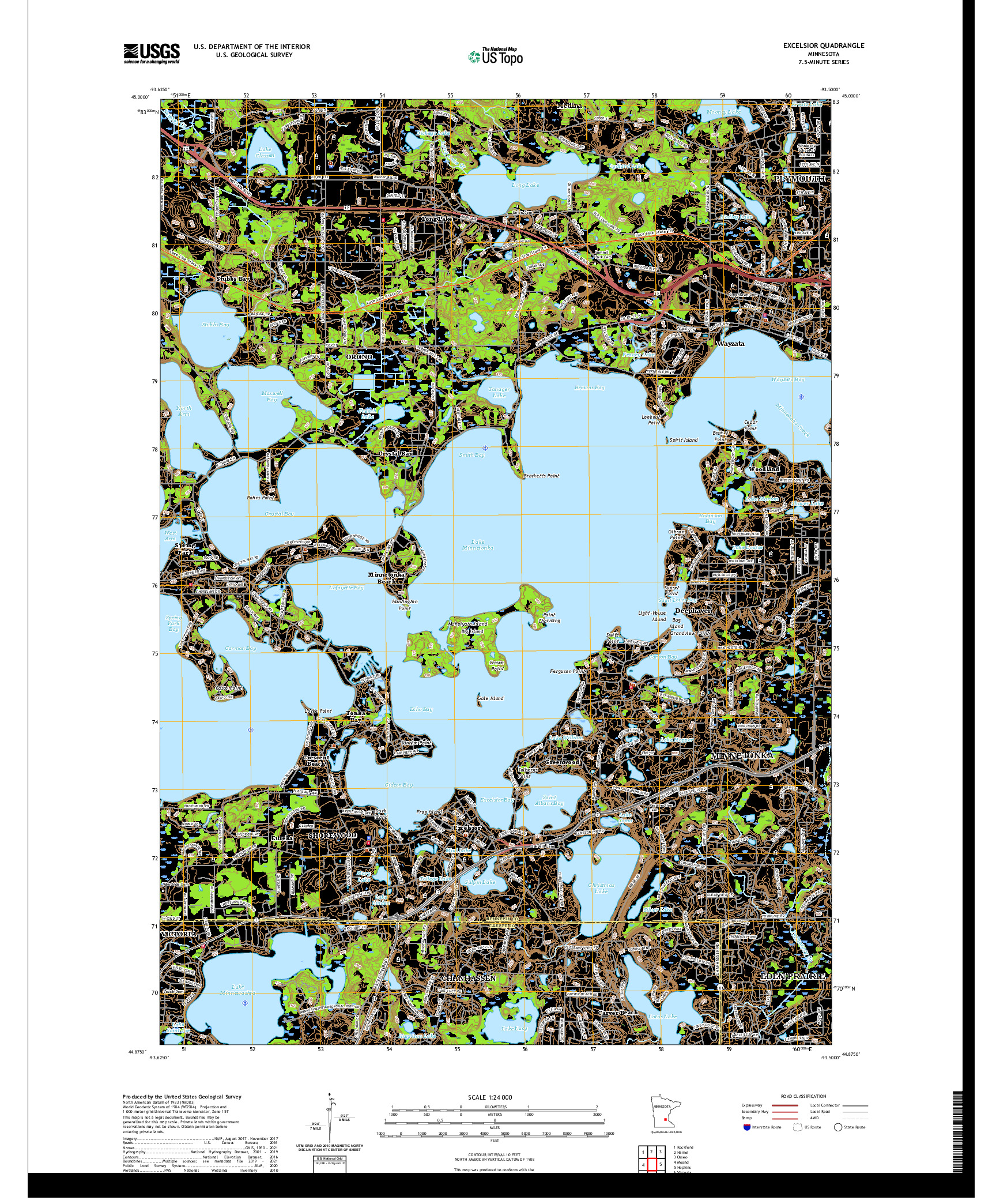 US TOPO 7.5-MINUTE MAP FOR EXCELSIOR, MN