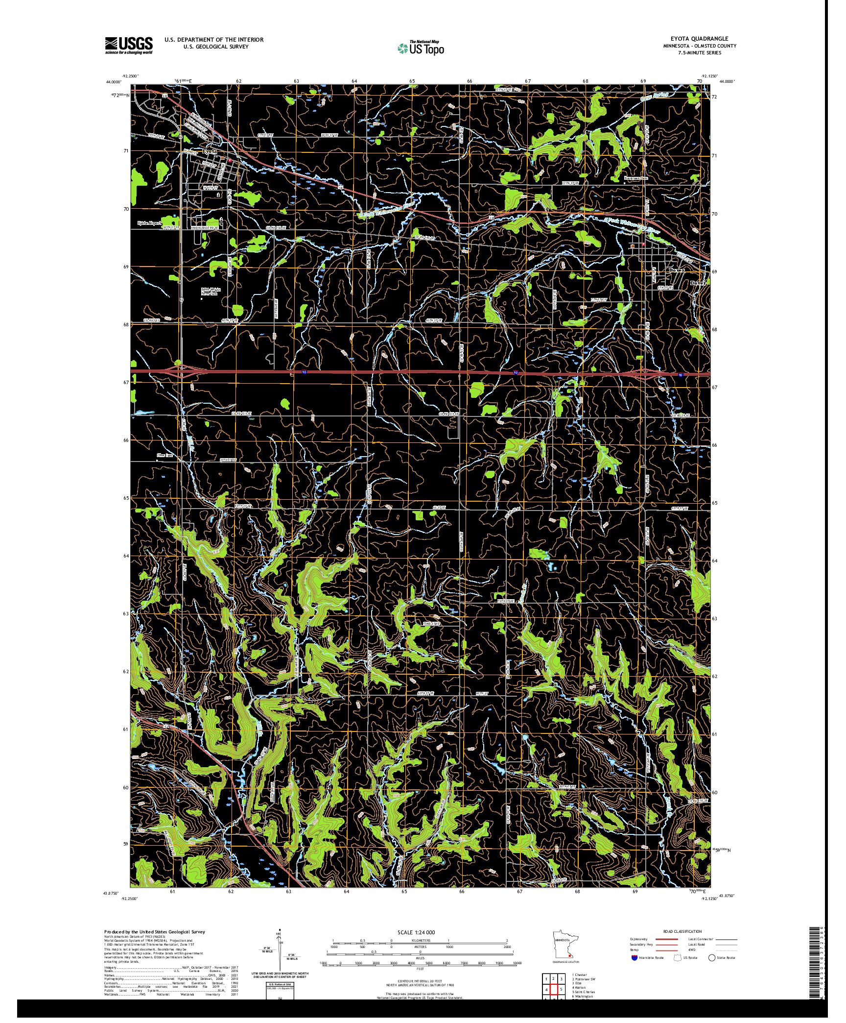 US TOPO 7.5-MINUTE MAP FOR EYOTA, MN