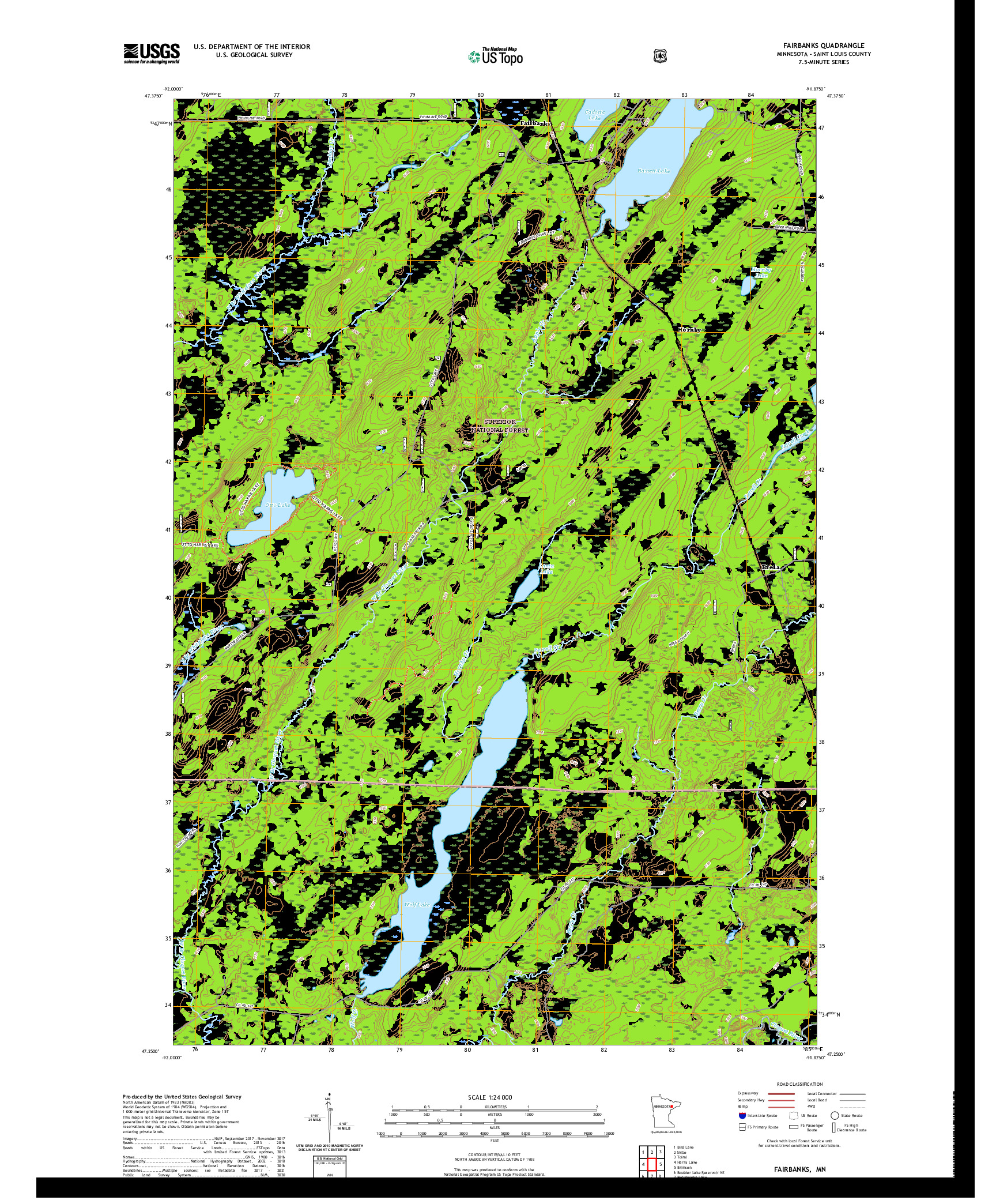 US TOPO 7.5-MINUTE MAP FOR FAIRBANKS, MN