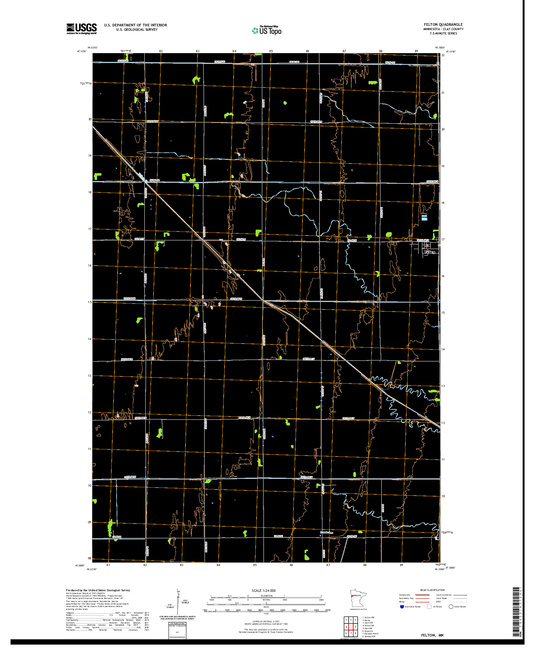 US TOPO 7.5-MINUTE MAP FOR FELTON, MN