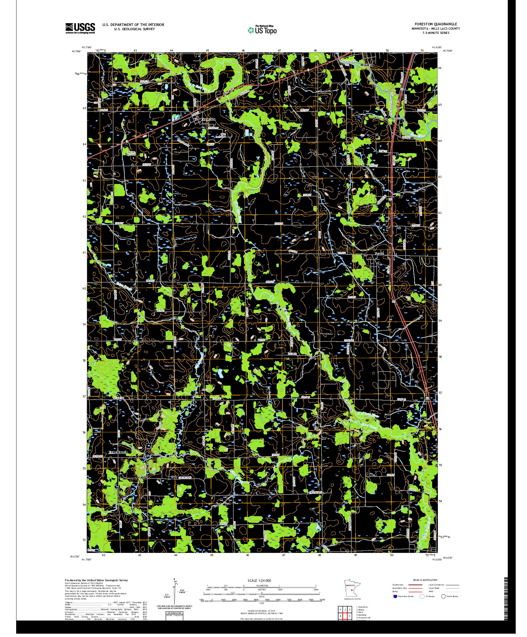 US TOPO 7.5-MINUTE MAP FOR FORESTON, MN