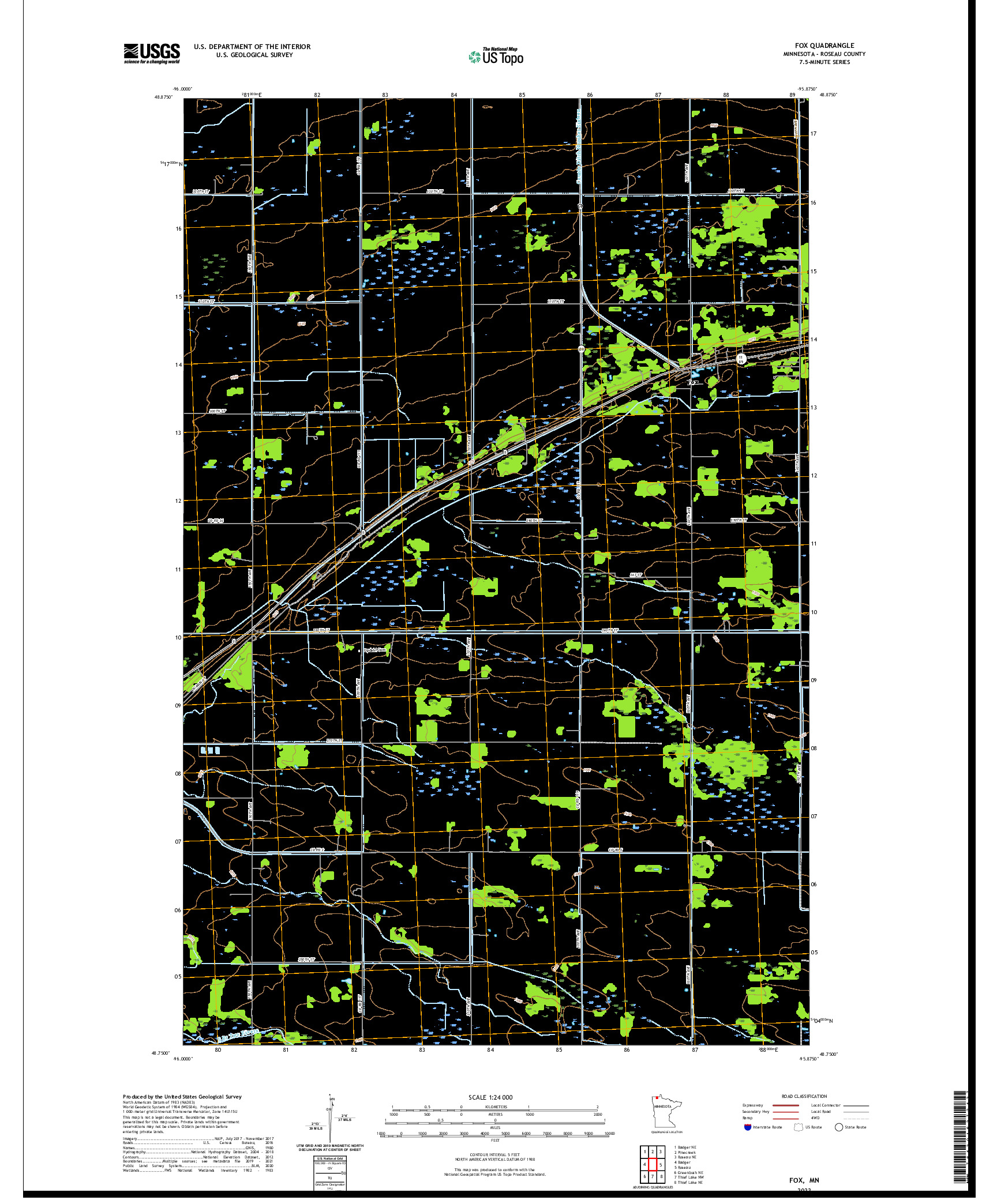 US TOPO 7.5-MINUTE MAP FOR FOX, MN