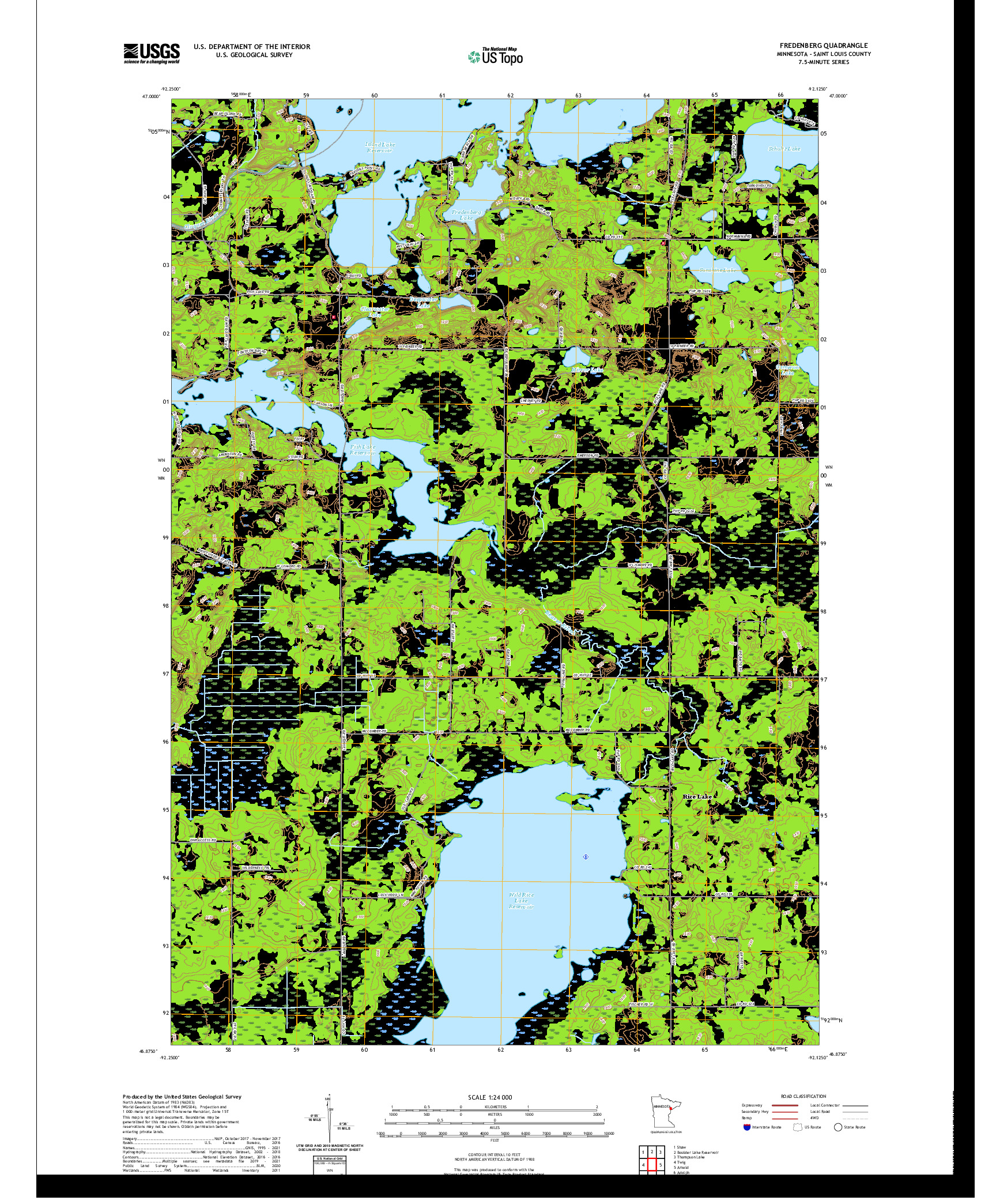 US TOPO 7.5-MINUTE MAP FOR FREDENBERG, MN