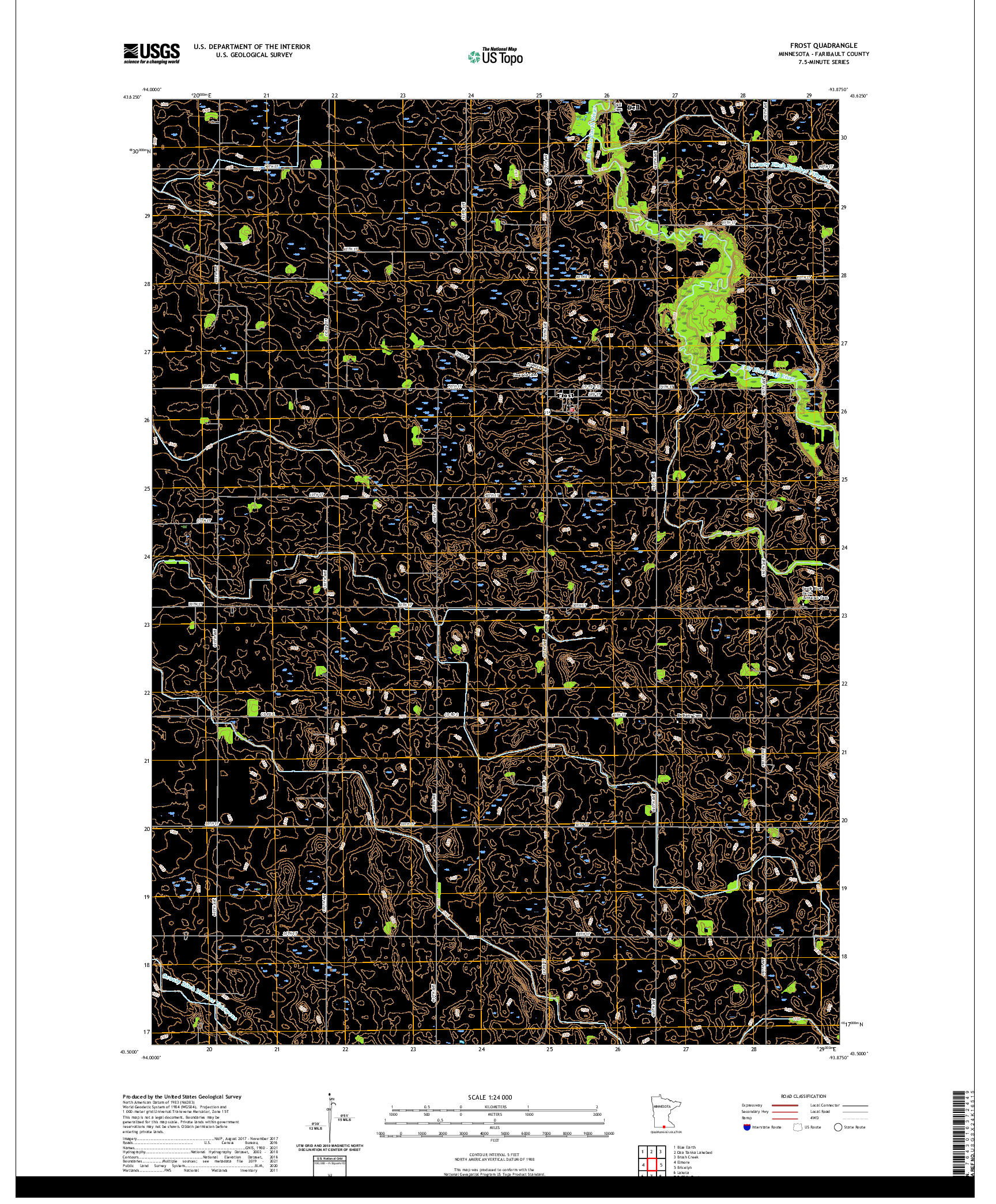 US TOPO 7.5-MINUTE MAP FOR FROST, MN