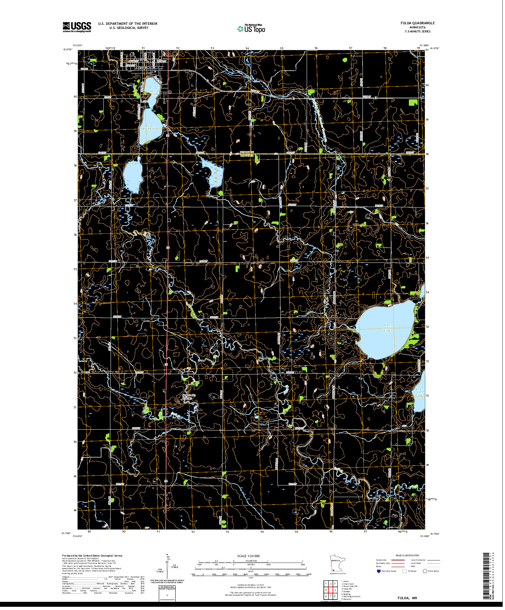 US TOPO 7.5-MINUTE MAP FOR FULDA, MN