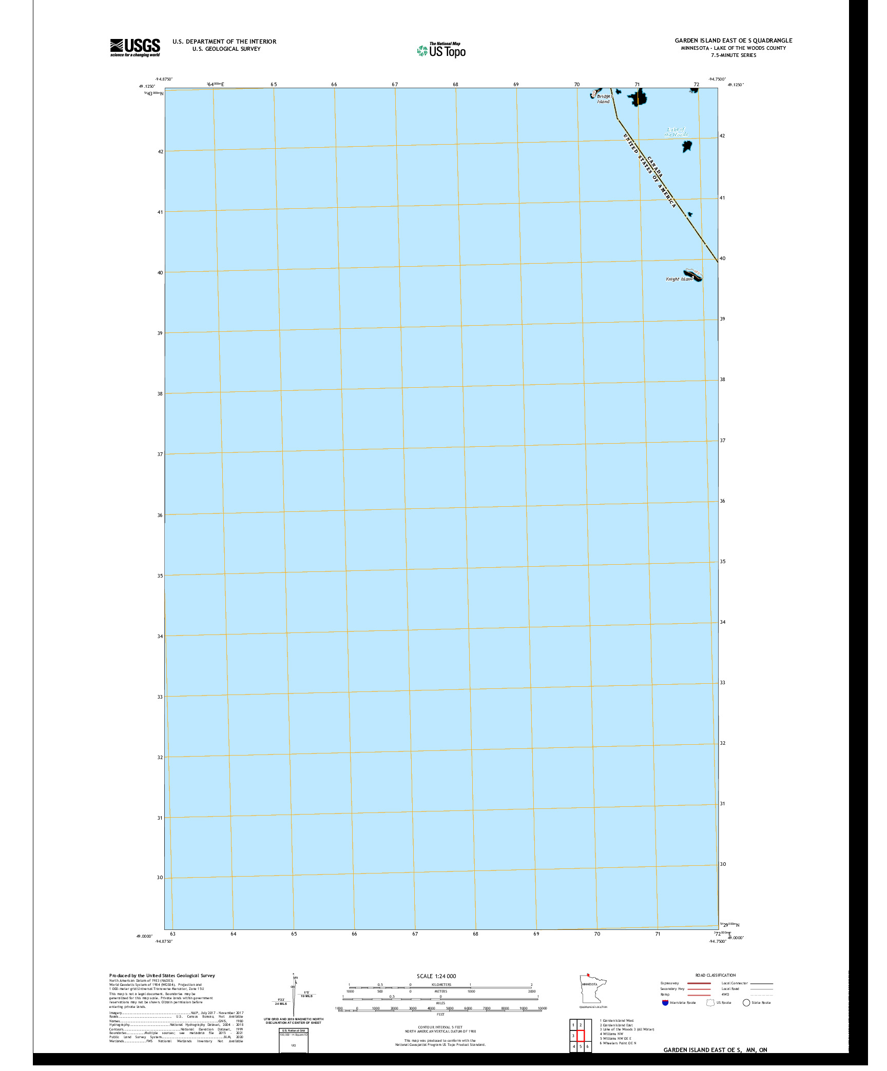 US TOPO 7.5-MINUTE MAP FOR GARDEN ISLAND EAST OE S, MN,ON