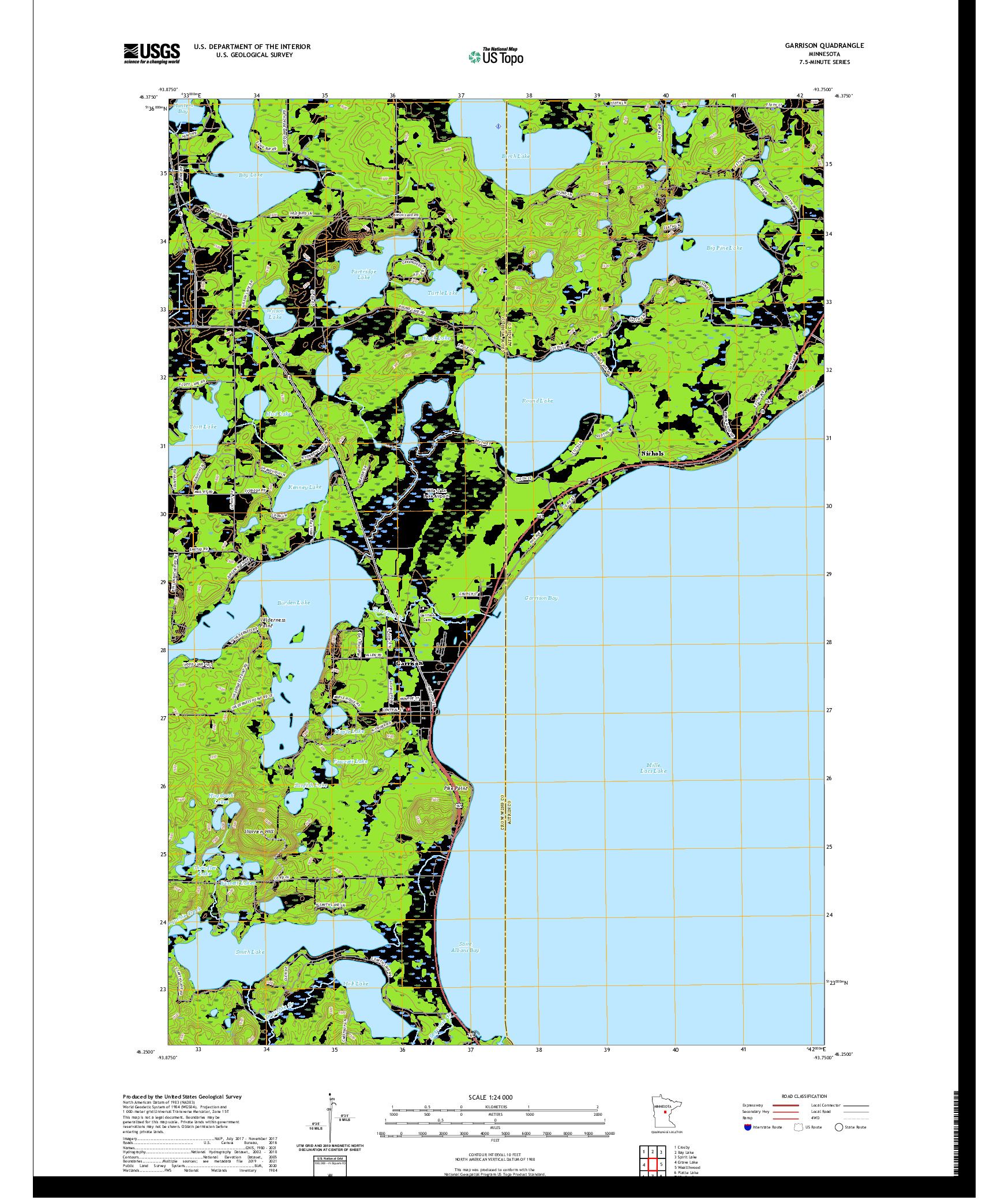 US TOPO 7.5-MINUTE MAP FOR GARRISON, MN