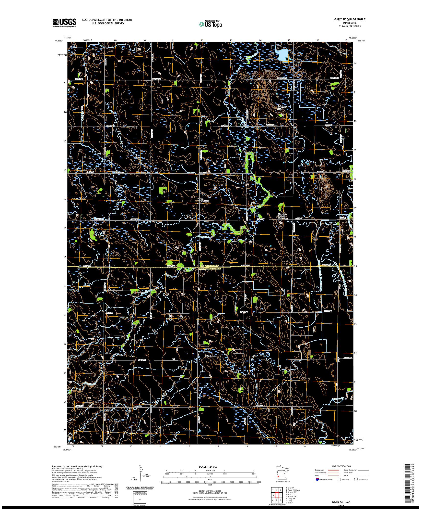 US TOPO 7.5-MINUTE MAP FOR GARY SE, MN