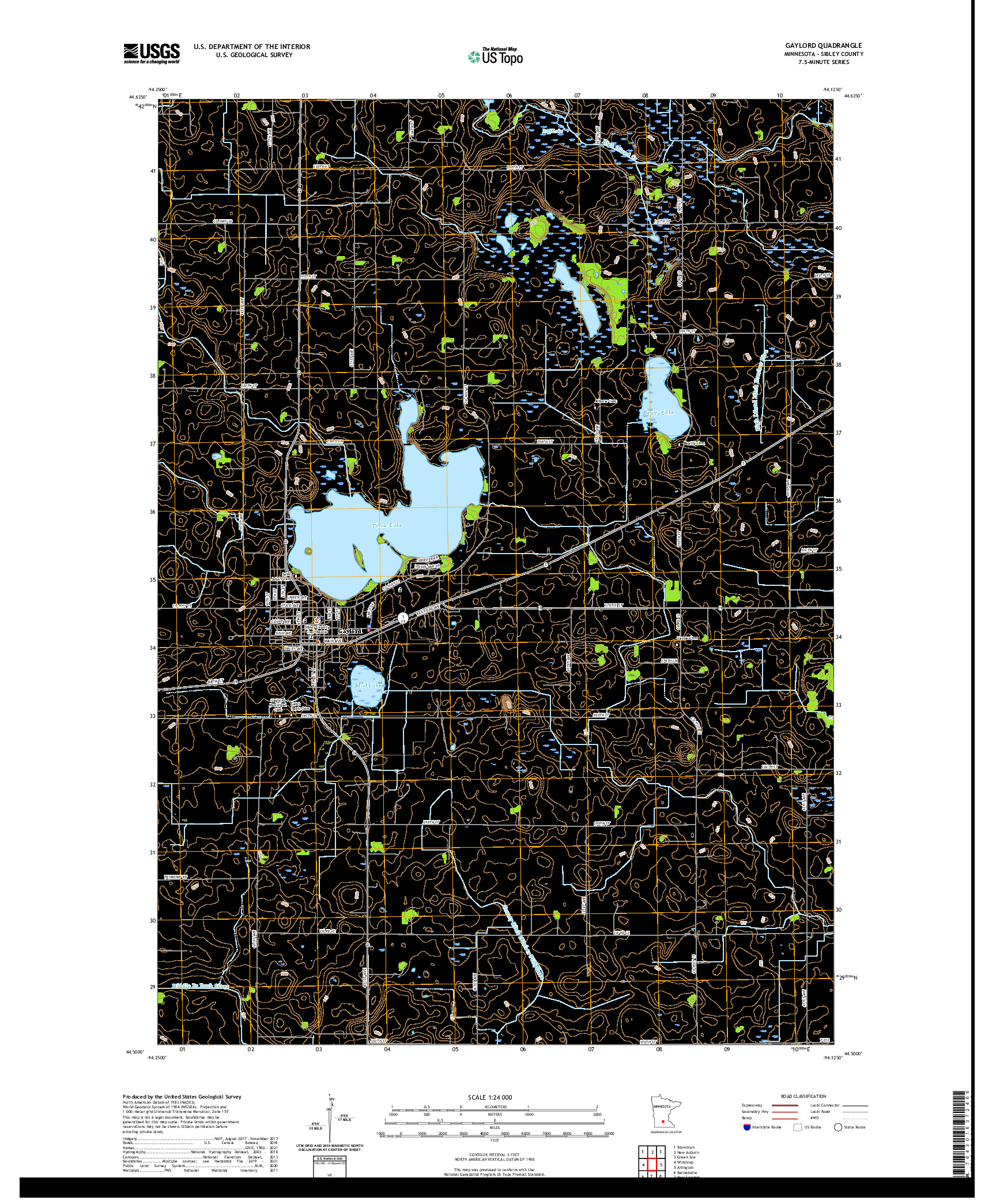 US TOPO 7.5-MINUTE MAP FOR GAYLORD, MN