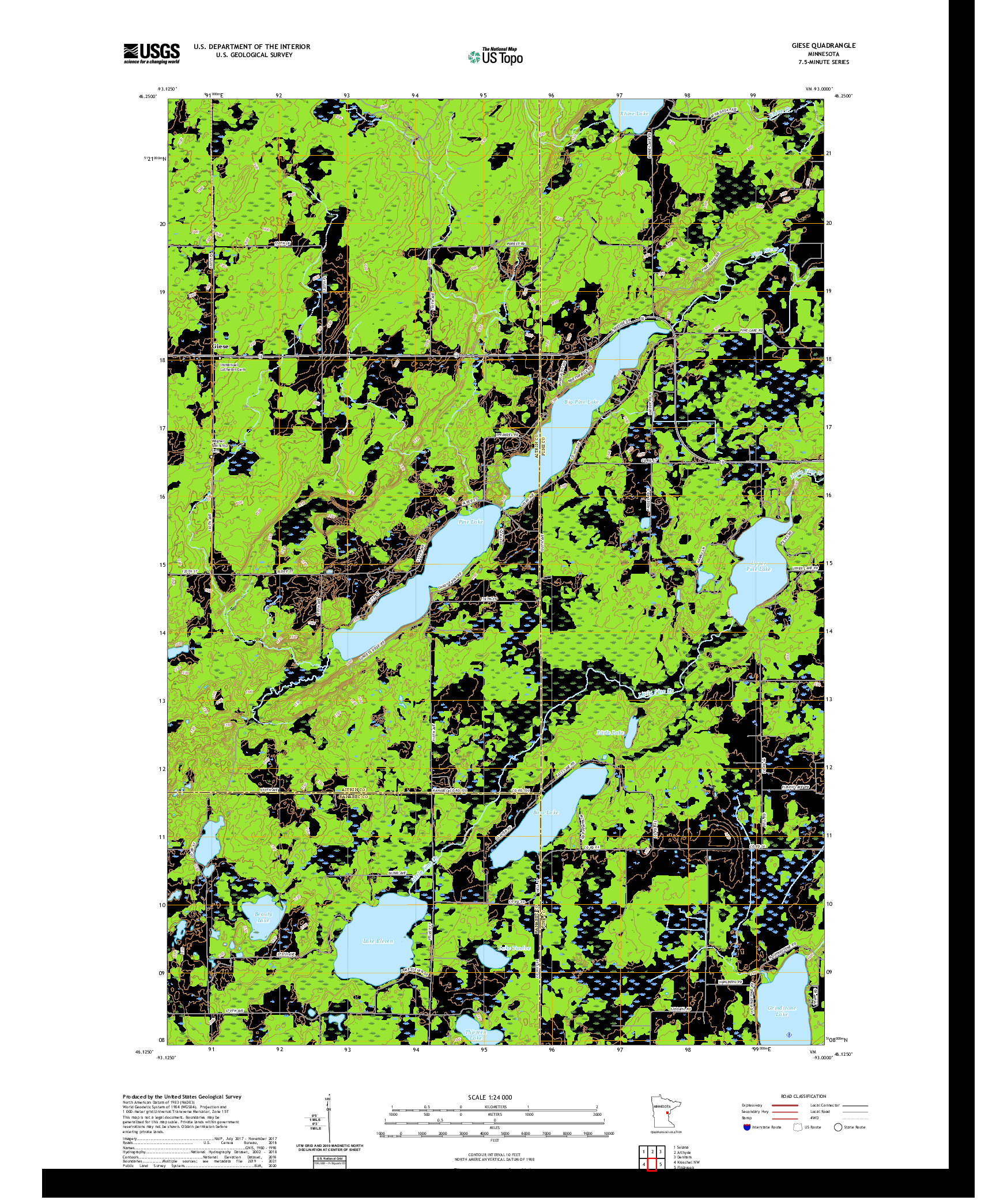 US TOPO 7.5-MINUTE MAP FOR GIESE, MN